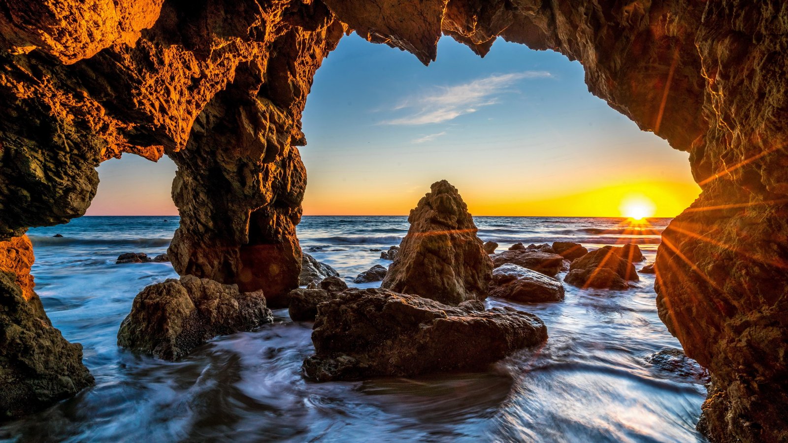 natural arch malibu california beach united states 2k 4k 5k