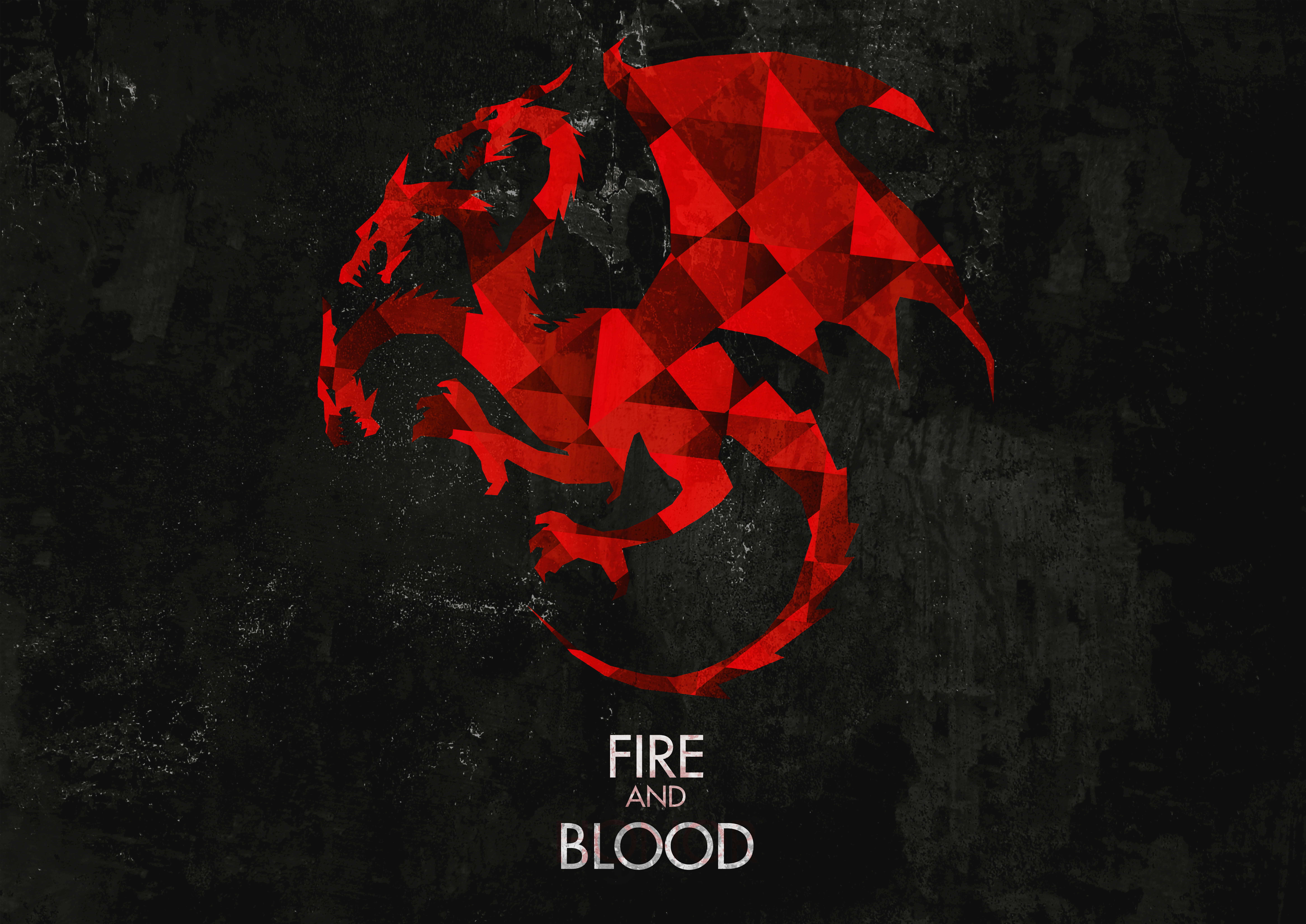 red dragon illustration Game of Thrones fire and blood Targaryen 2k 4k 5k 8k