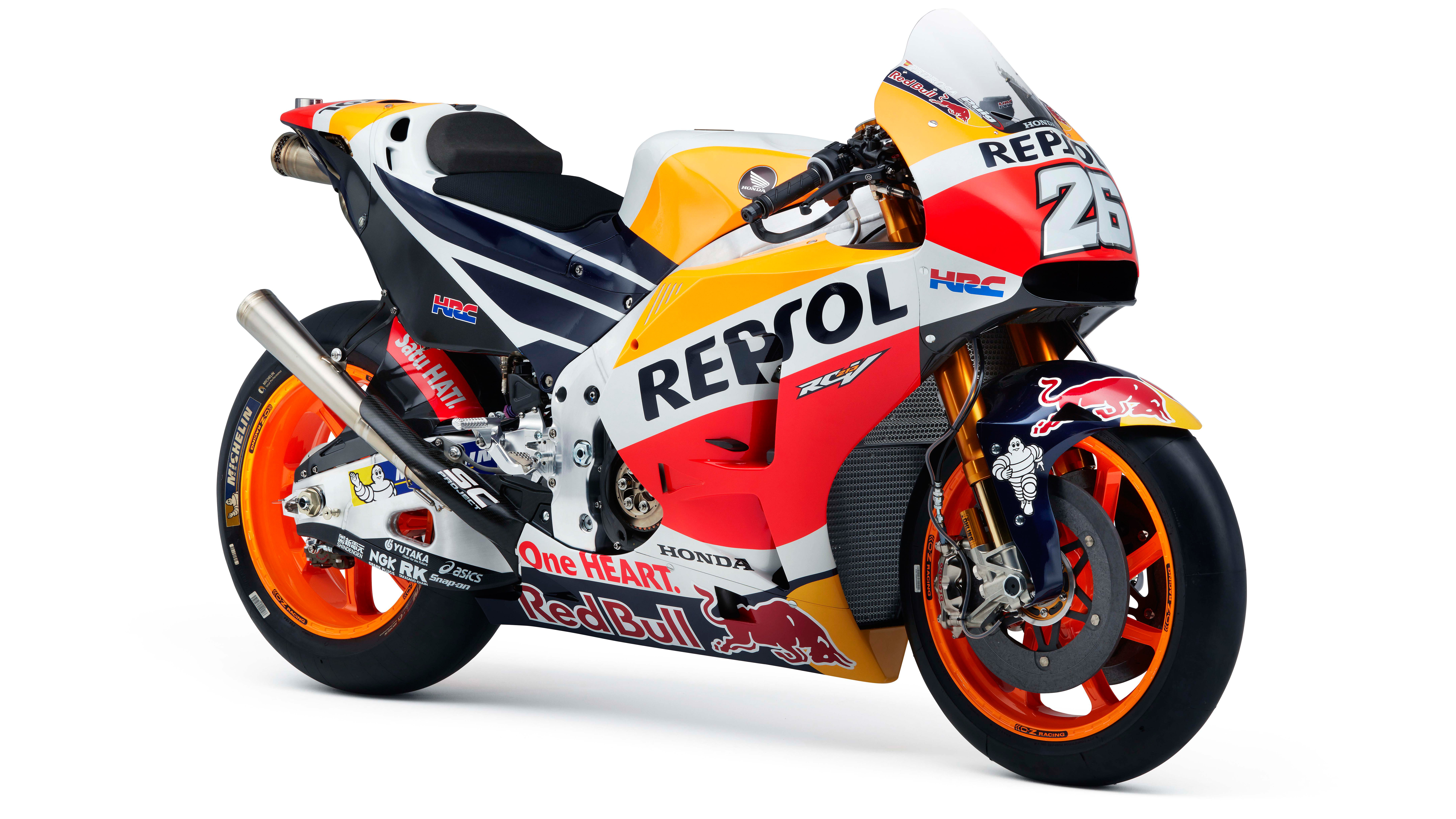 Repsol Honda RCV MotoGP white background transportation 2k 4k 5k 8k