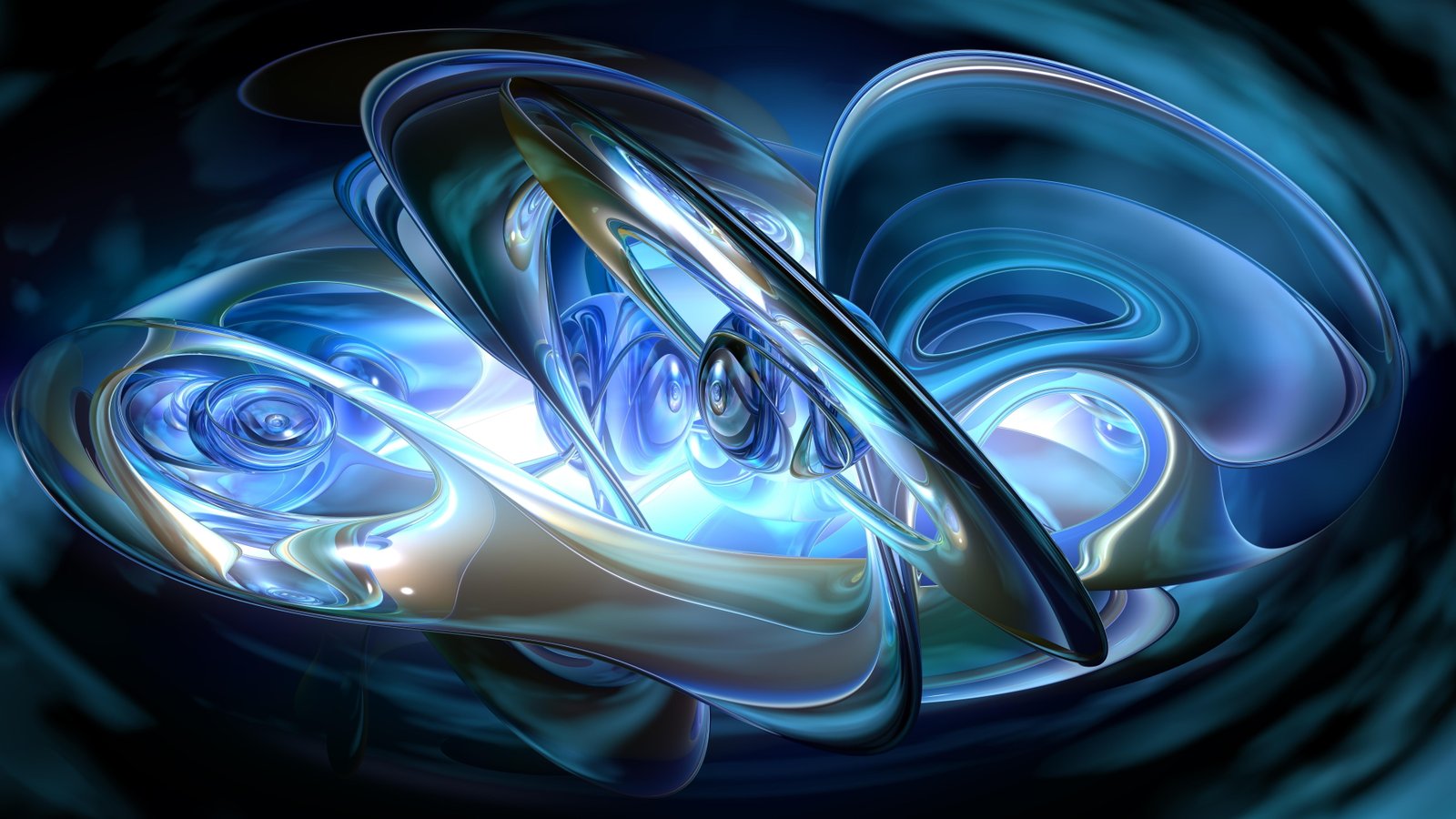 rings blue fractal art liquid plasma spiral graphics 2k 4k 5k 8k