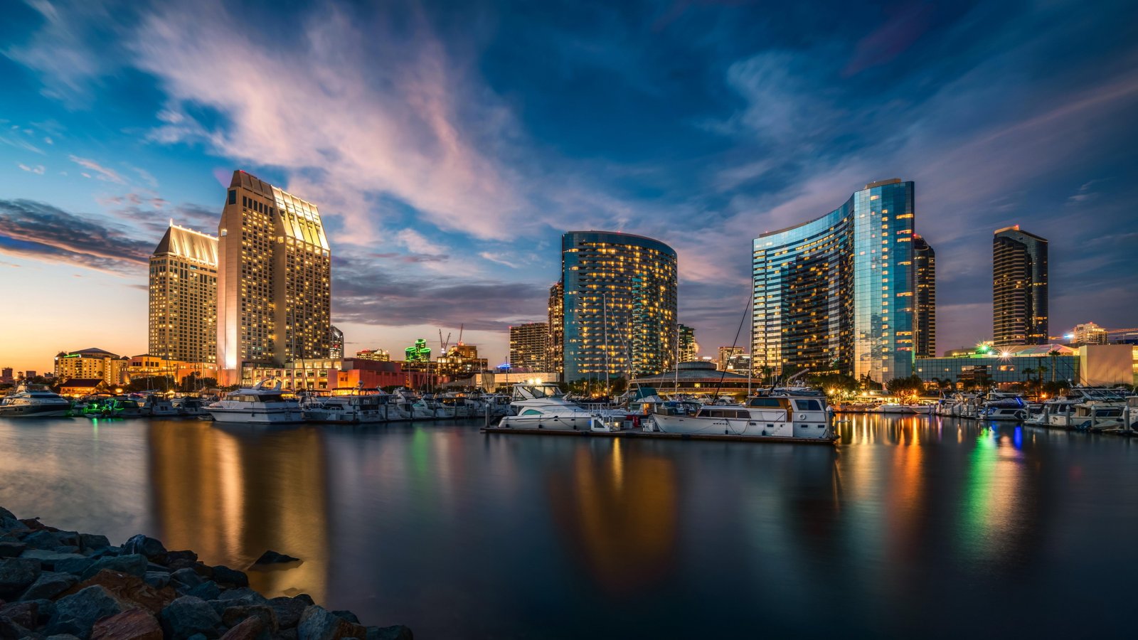 water uhd city lights bay port harbor united states 2k 4k 5k 8k