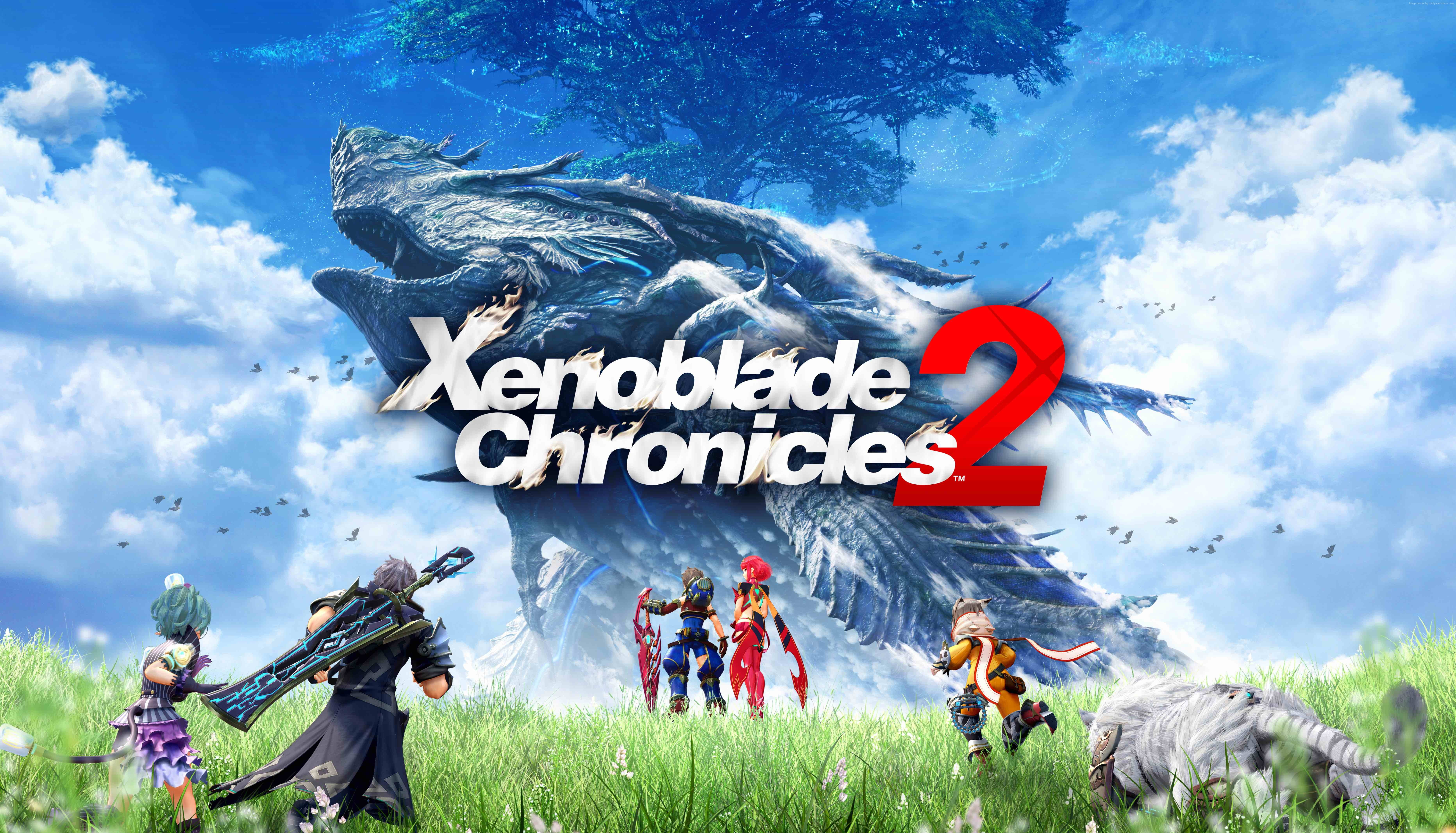 Xenoblade Chronicles 2 poster cloud sky text nature 2k 4k 5k