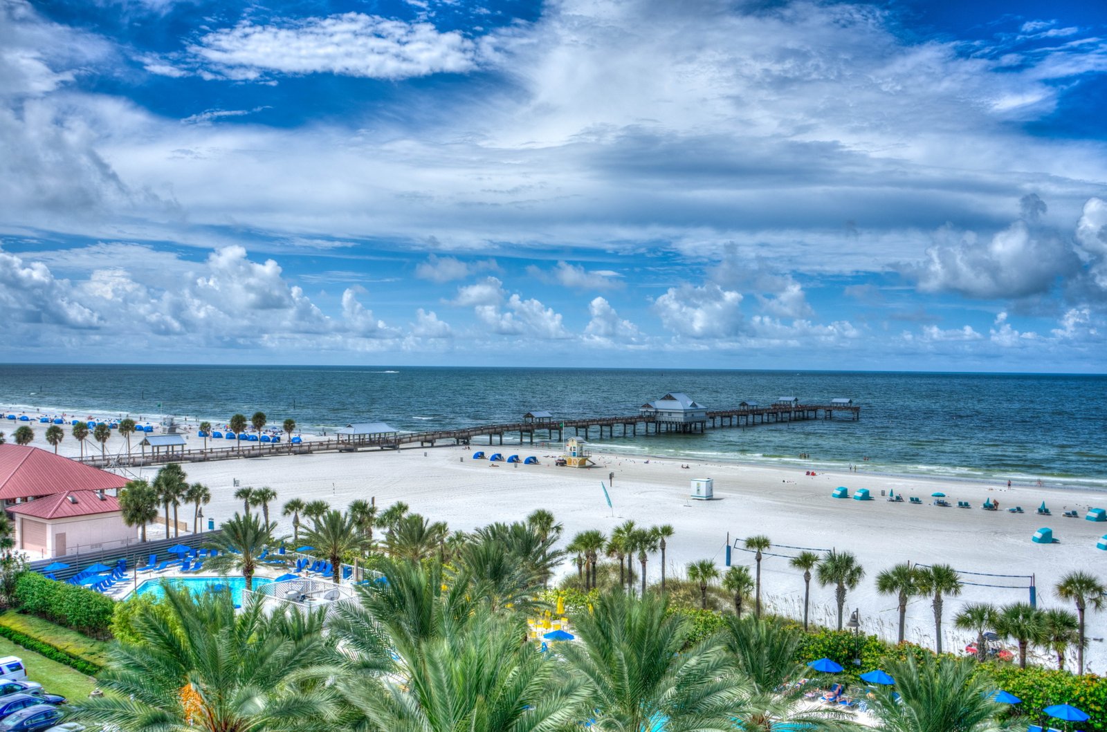 aerial view of resort clearwater beach florida gulf coast 2k 4k 5k