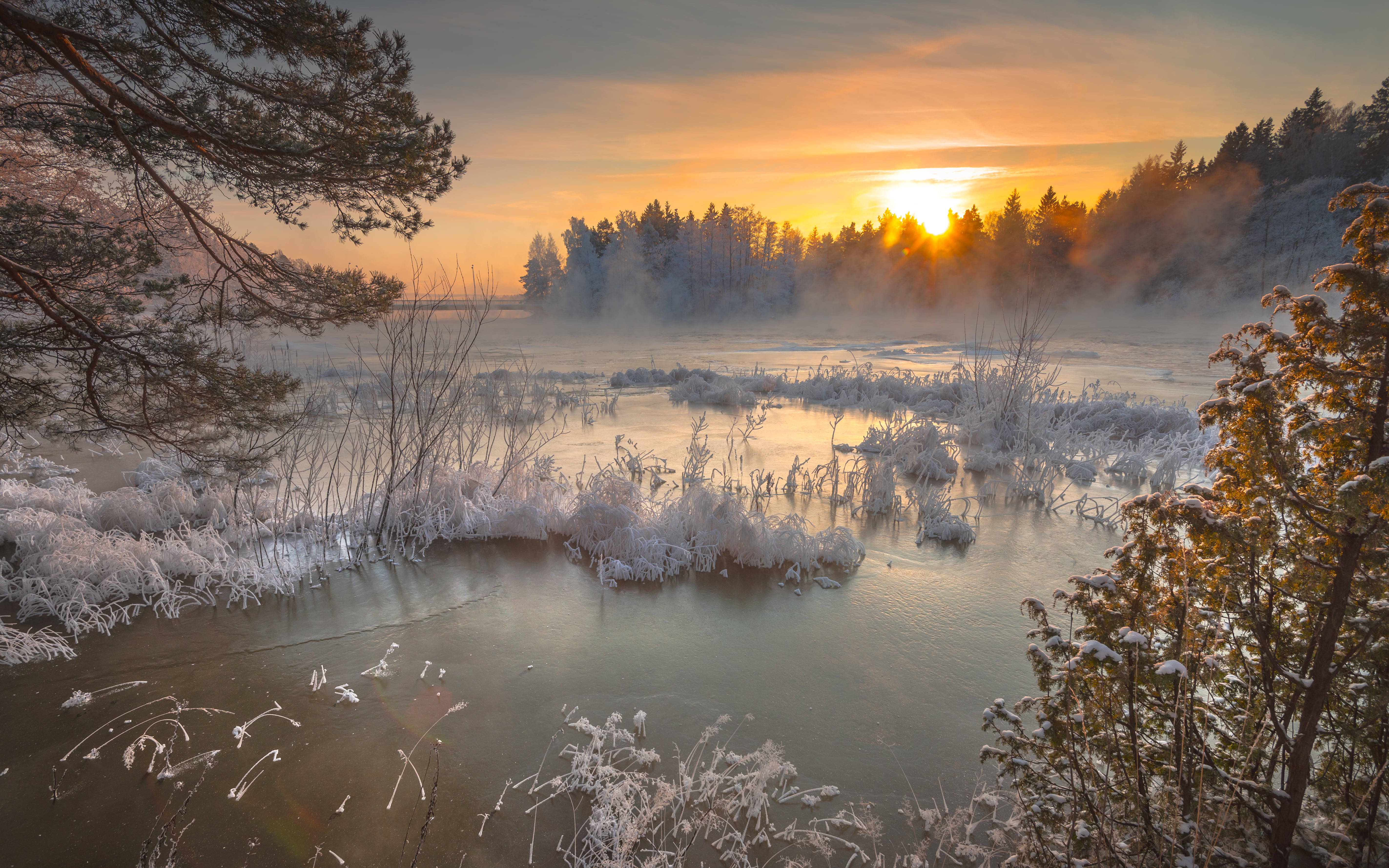 photo of lake during winter time Frozen River nikon d nikkor 2k 4k 5k