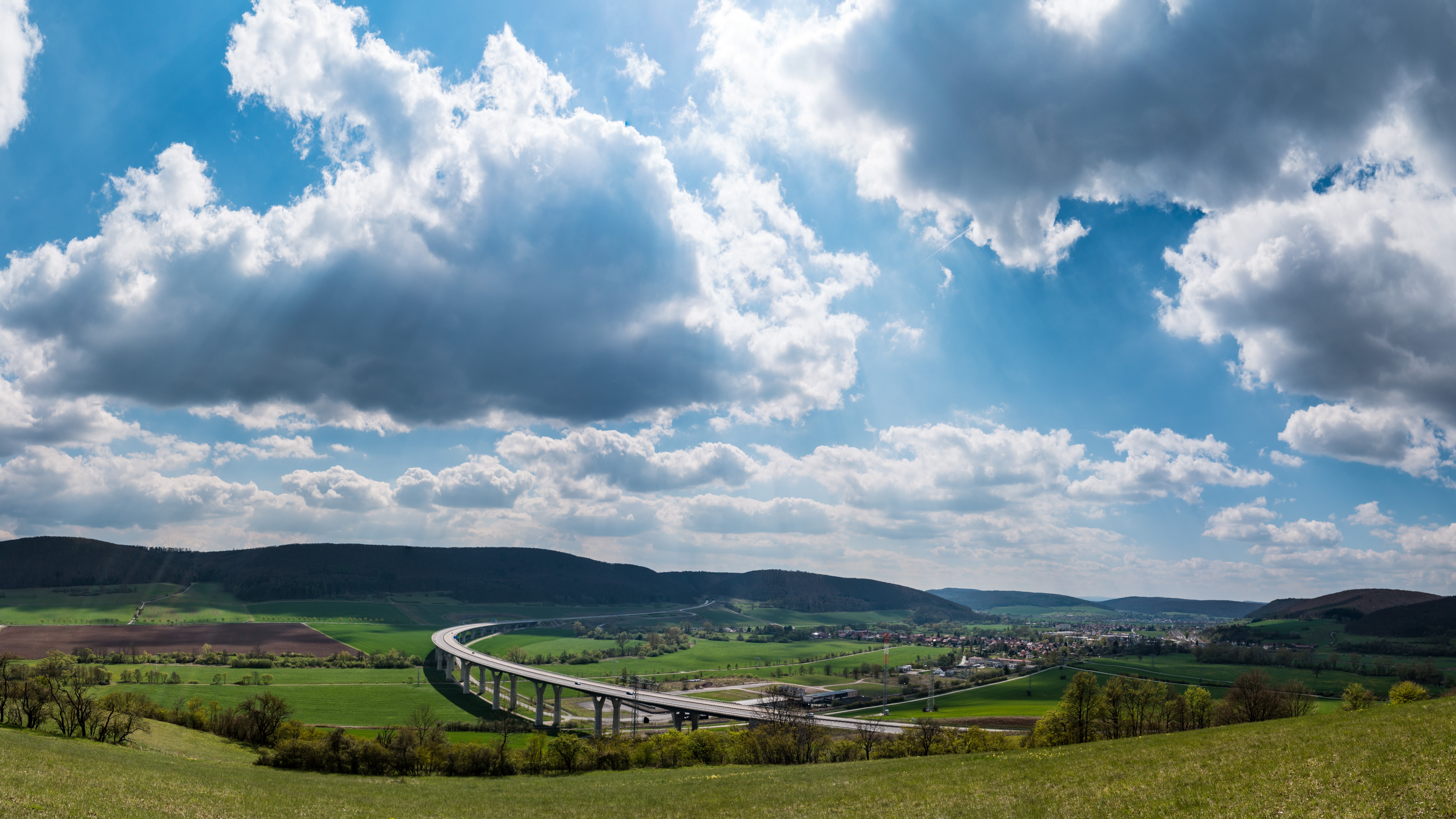 sky cloud nature grassland germany field europe hill 2k 4k 5k 8k