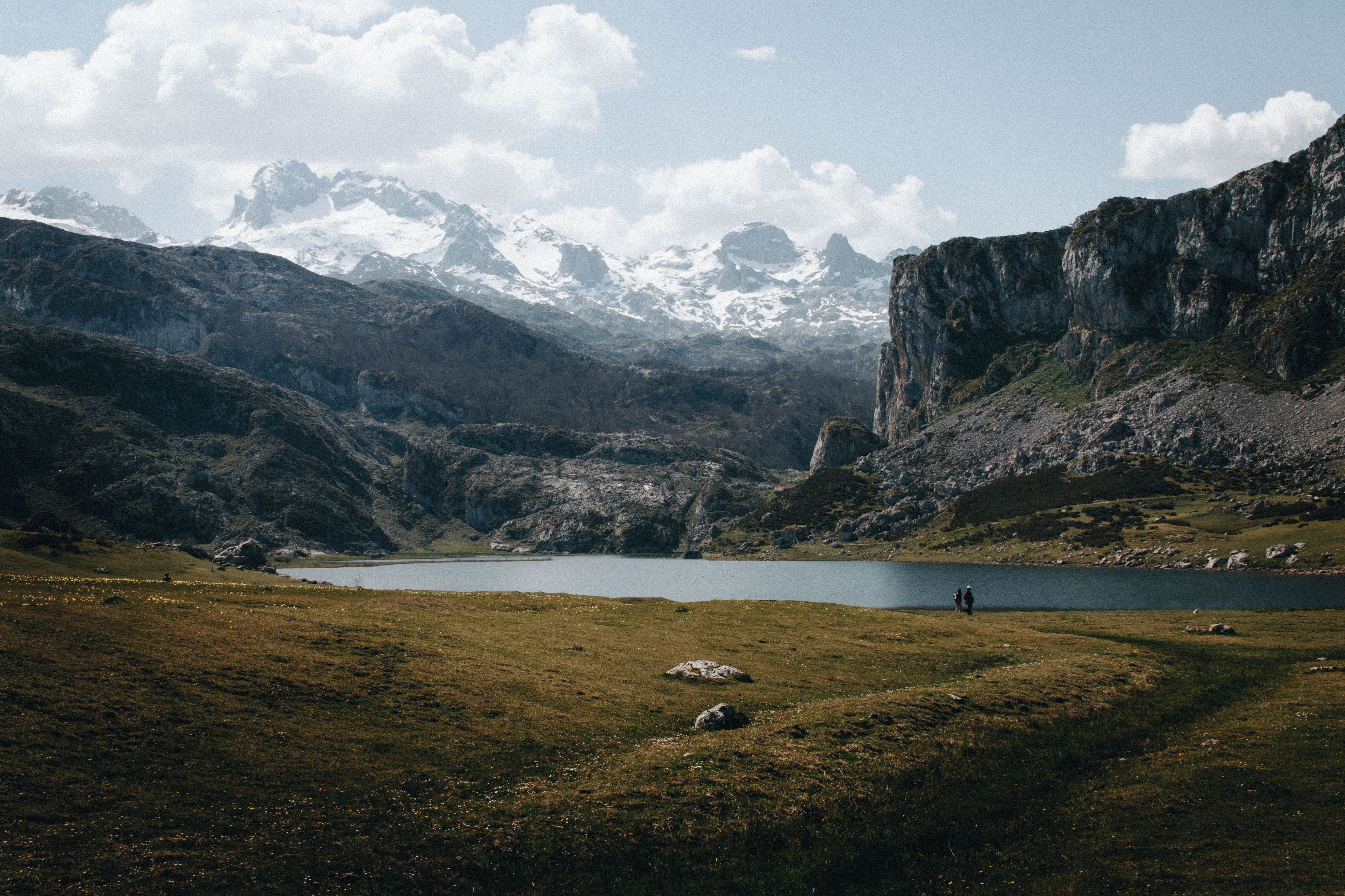 spain lakes of covadonga asturias europe green people 2k 4k 5k