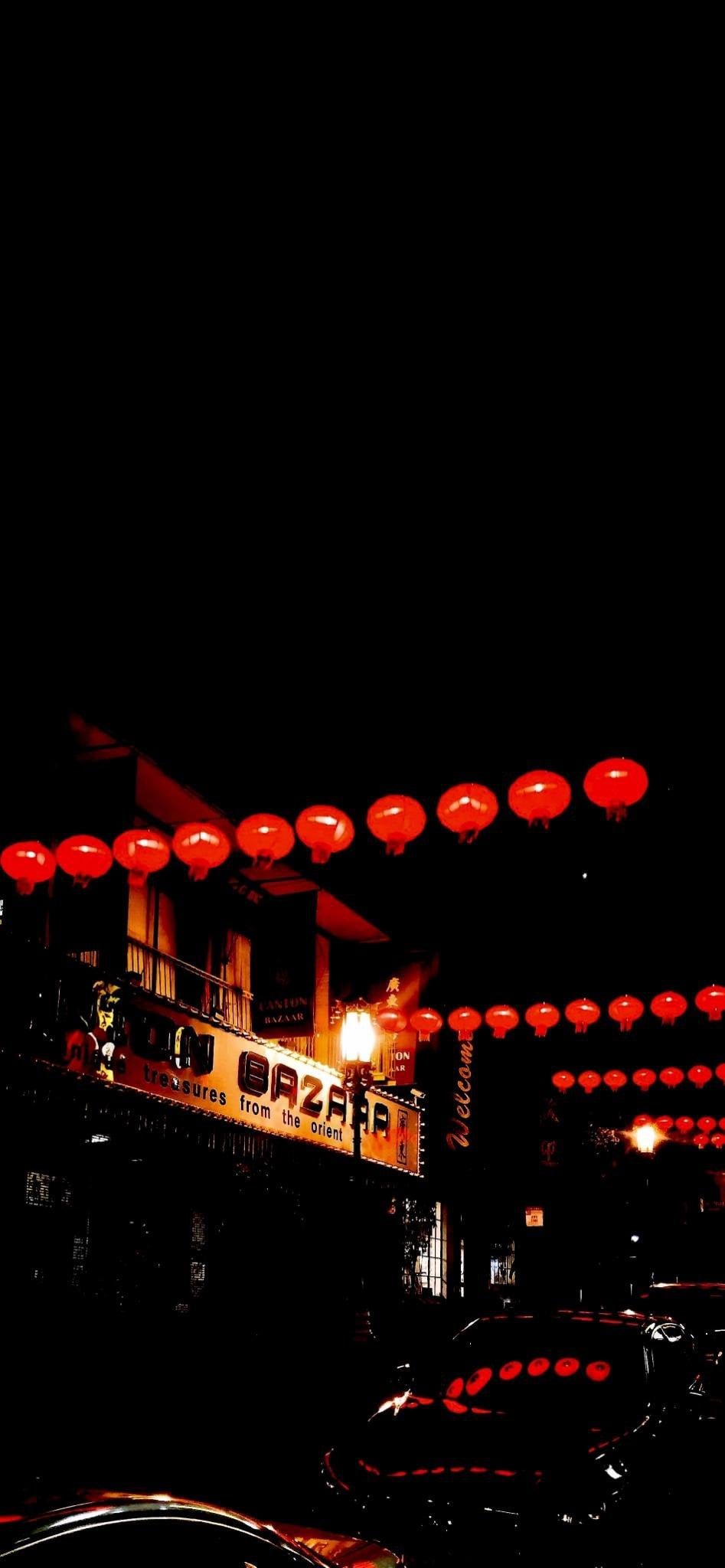 SF Chinatown at night OC amoled minimalism