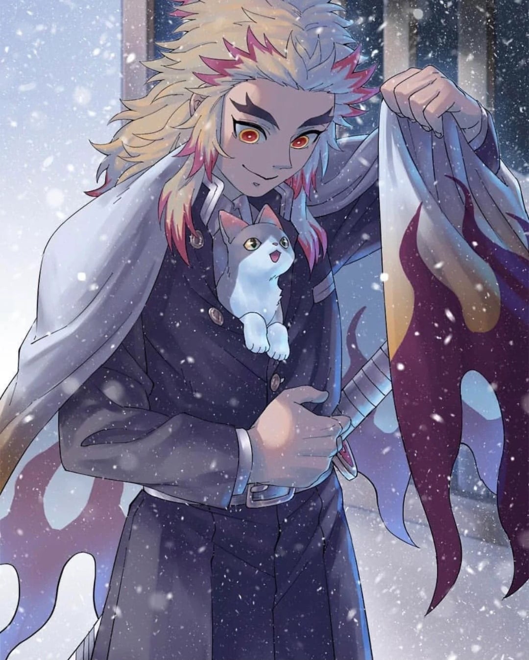 Rengoku cat demon slayer kimetsu no yaiba