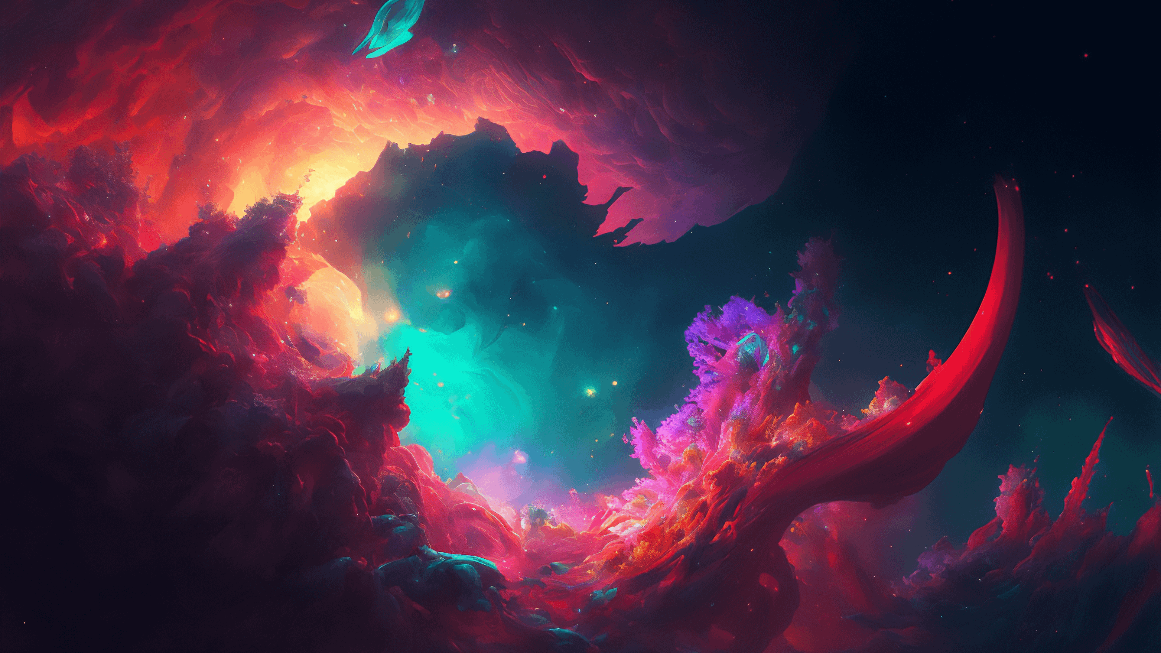 Colorful Clouds digital art fantasy illustration 2k 4k