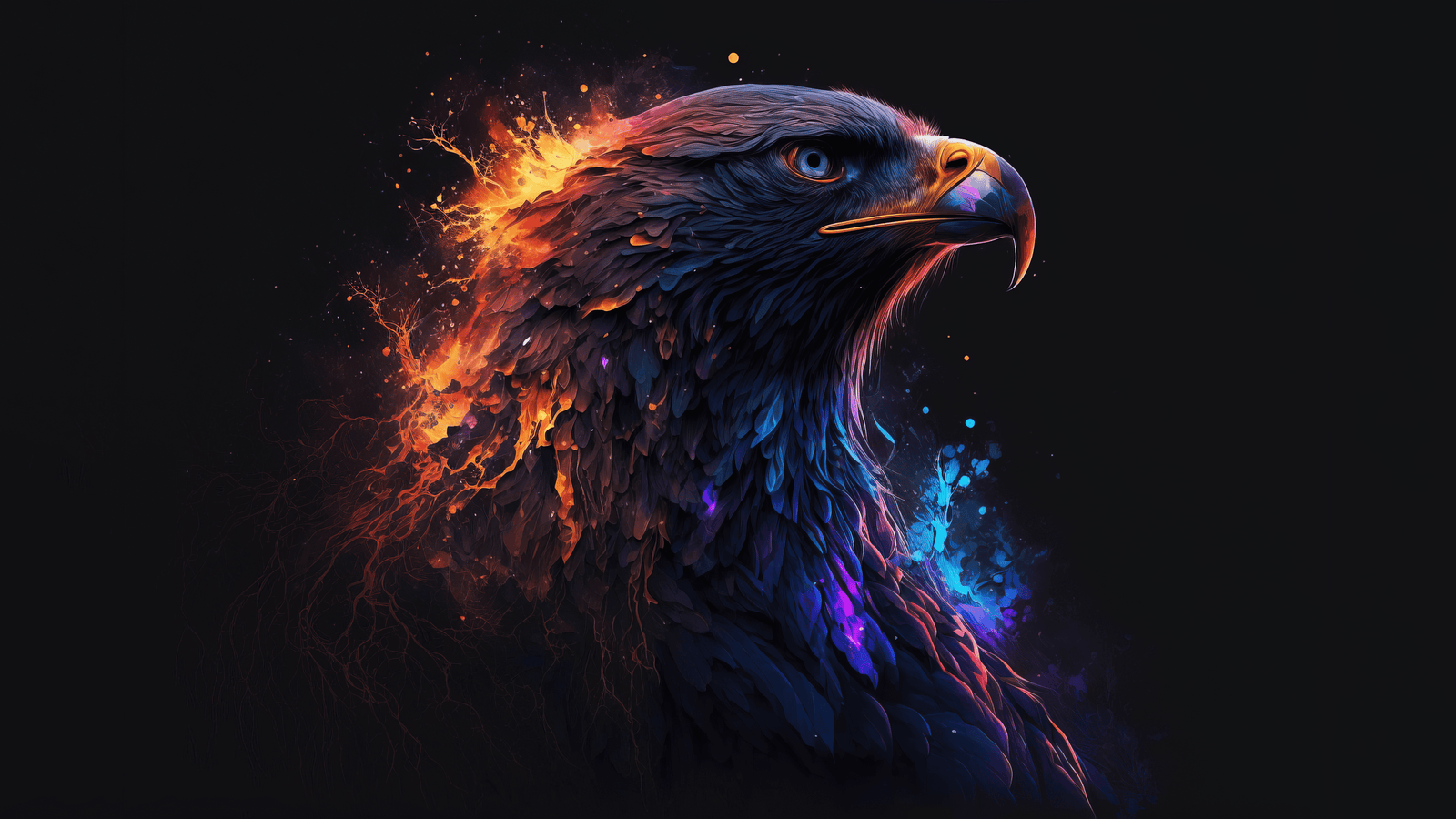 Phoenix digital ai art abstracrt color colourlul eagle 2k 4k