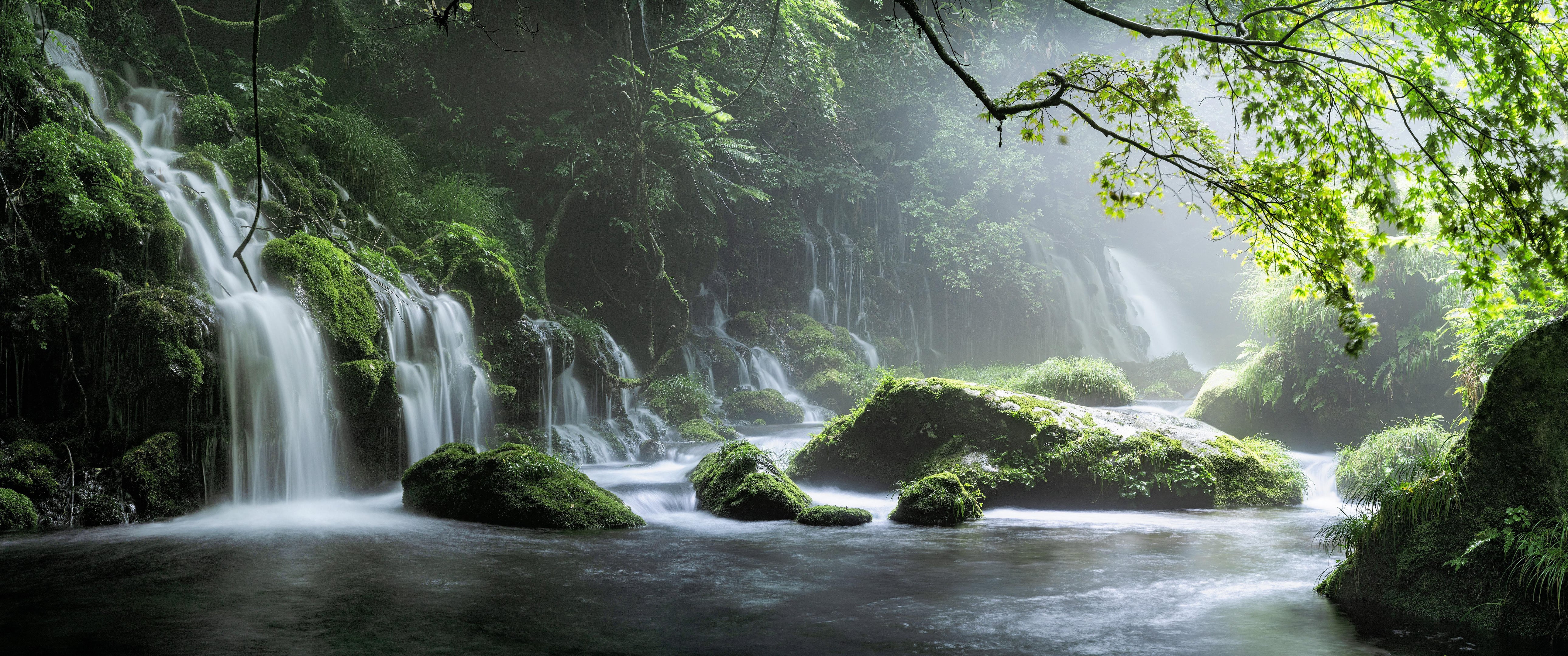 Waterfall dual monitor widescreen wide screen multiple 2k 4k 5k