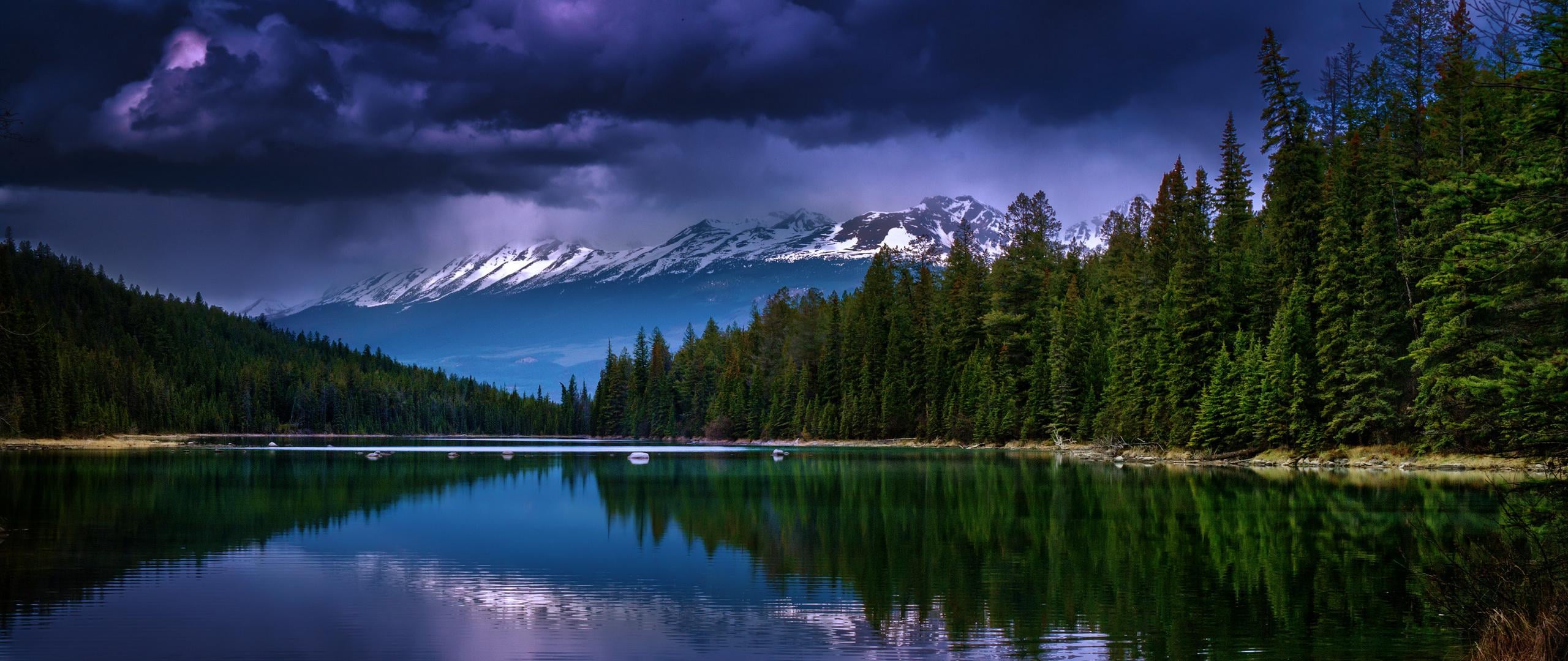 lake reflection sky beautiful Landscapes 21:9 dual monitor widescreen wide screen multiple 2k