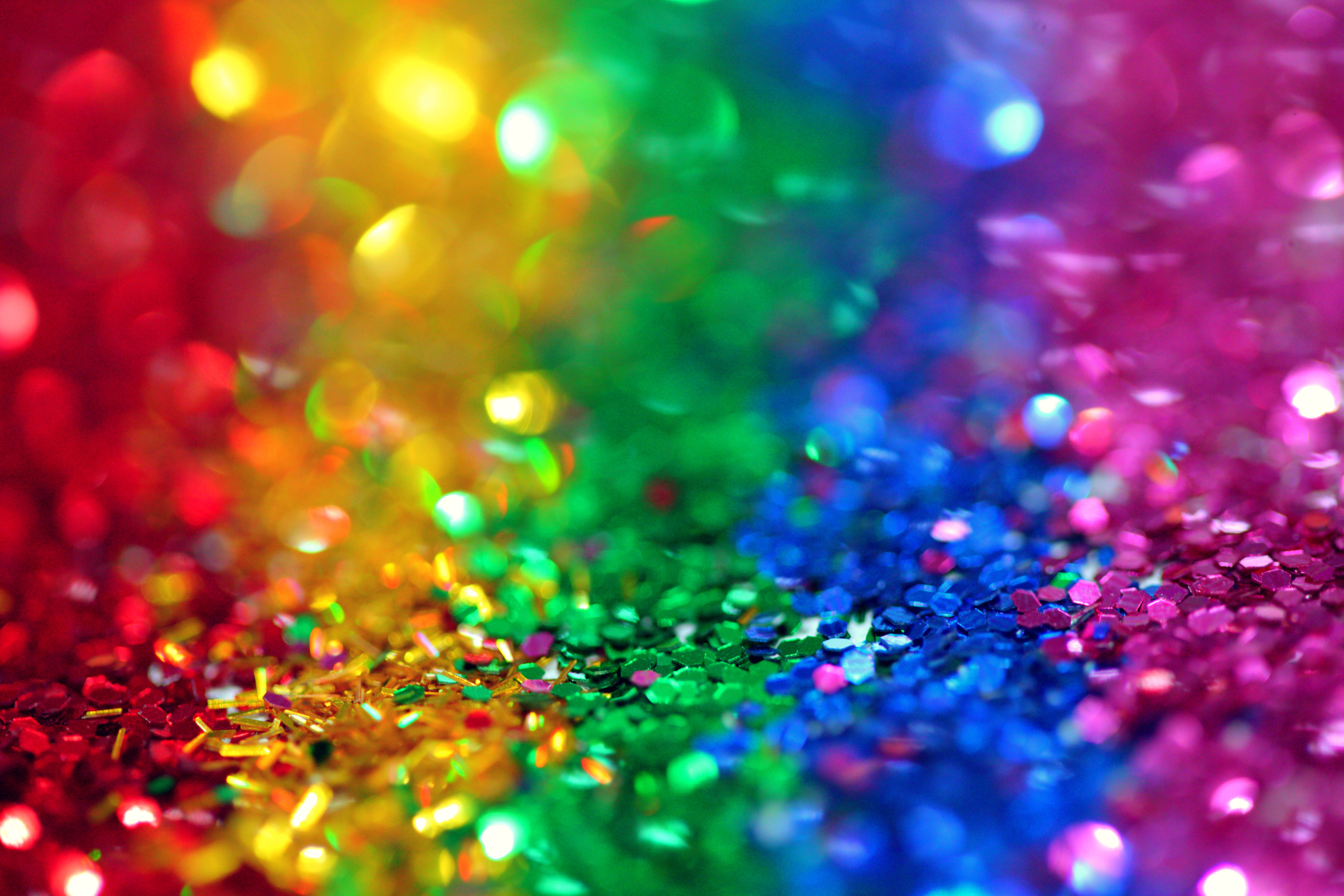 Assorted color Sequins art materials background blur 2k 4k 5k