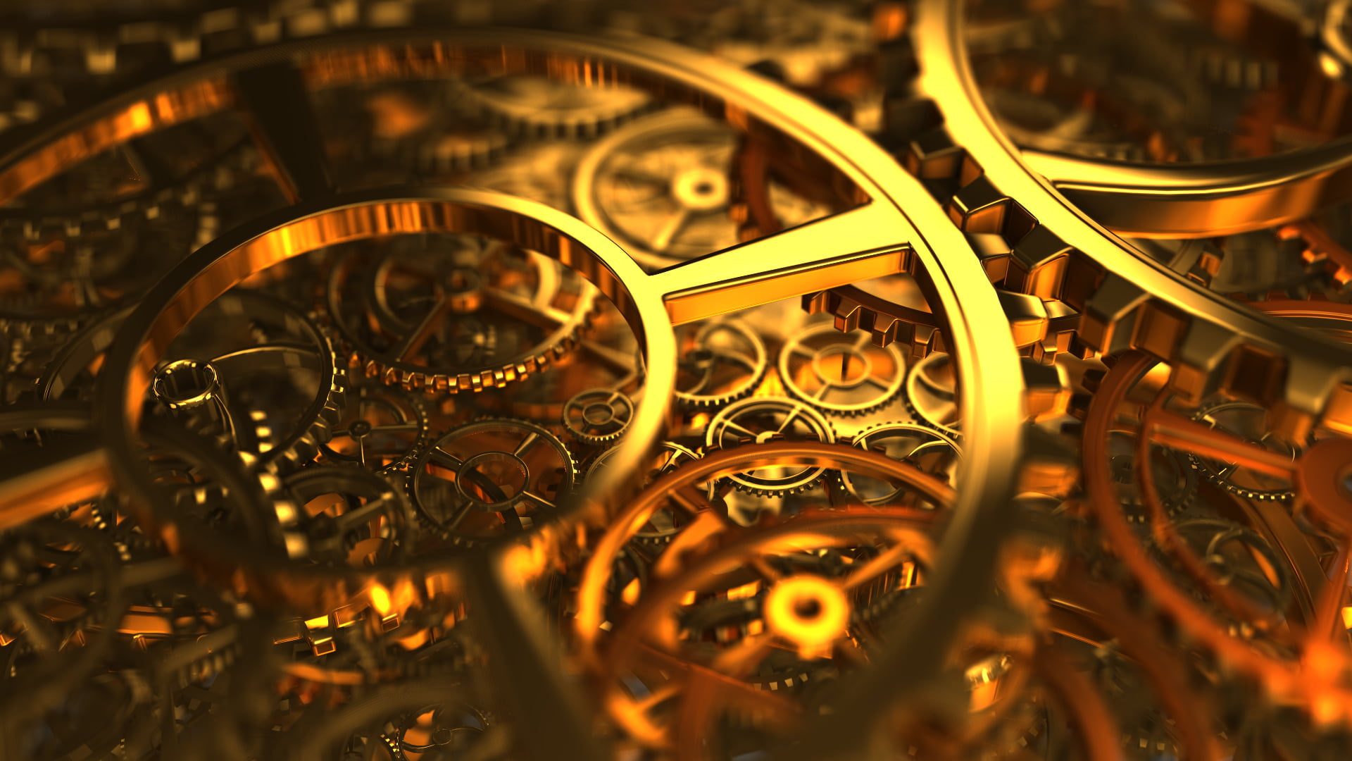 brass colored machine gold gear mechanism clockwork gears 2k