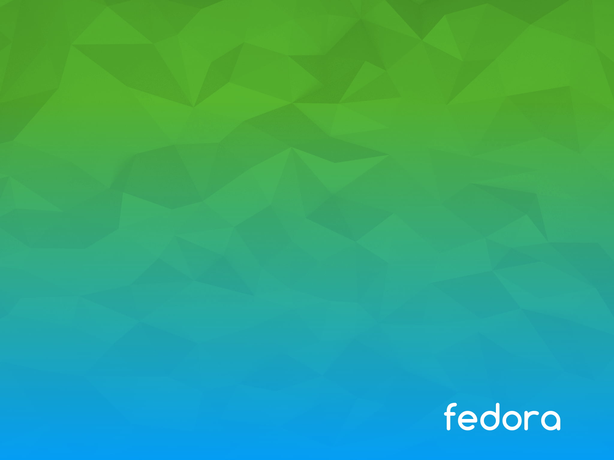 green and blue background with fedora text overlay Linux GNU 2k