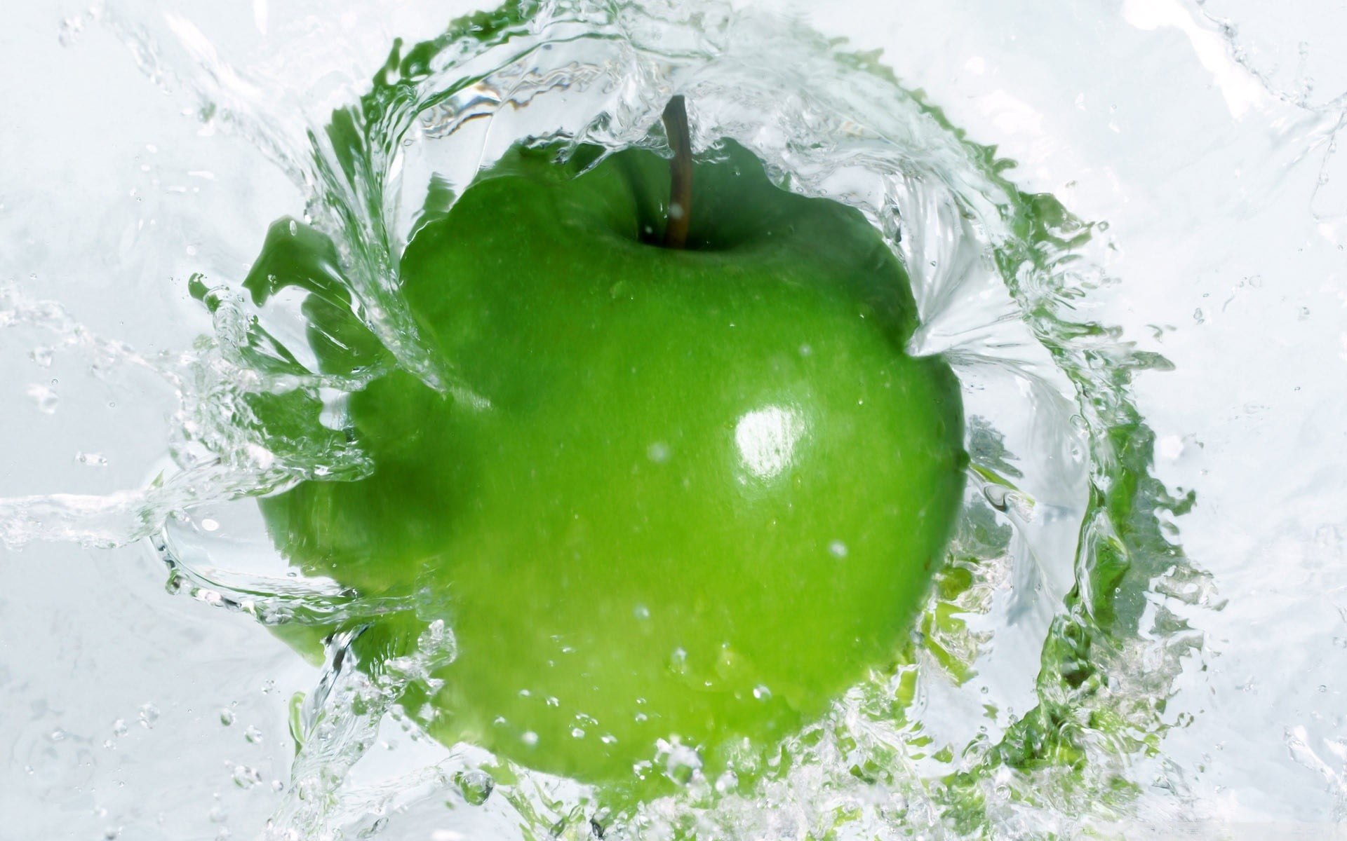 green apple fruit macro simple background apples fluid water 2k