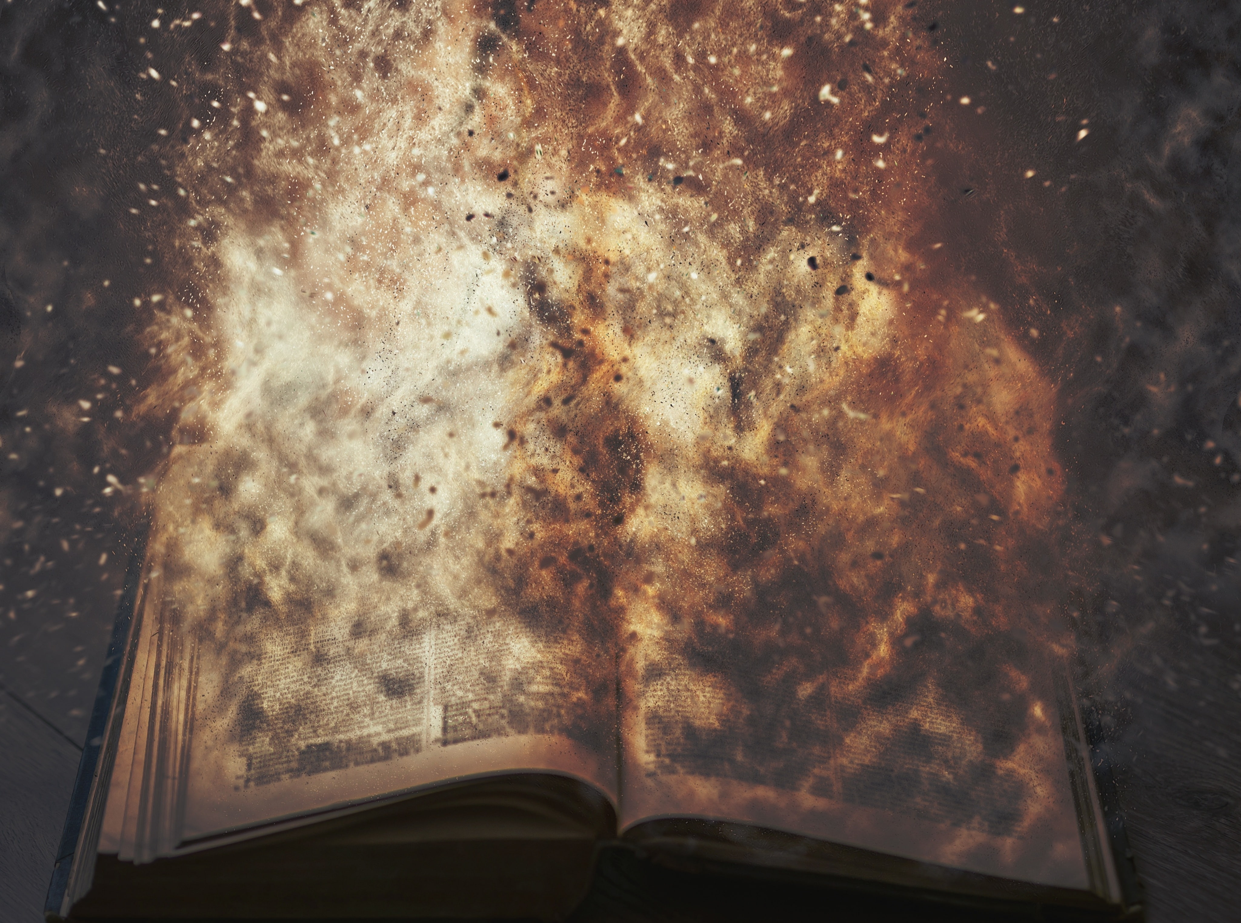 Let It Burn burning bible wallpaper Vintage Open Wood Table 2k 4k