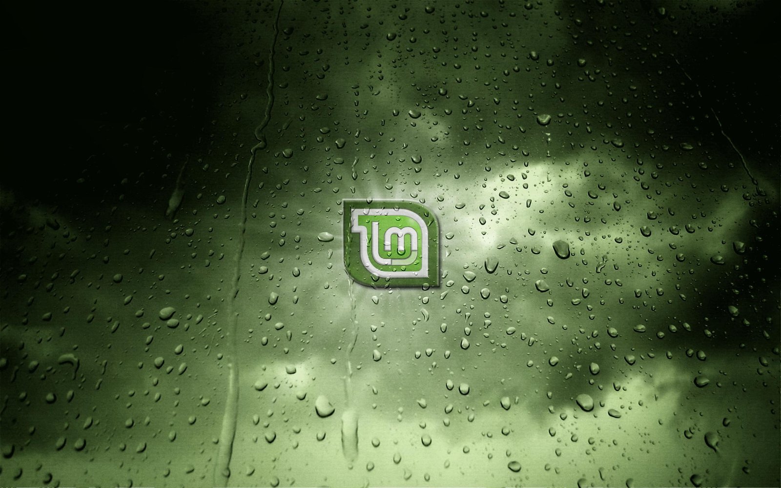 Linux Mint GNU Water Drops green m logo 2k