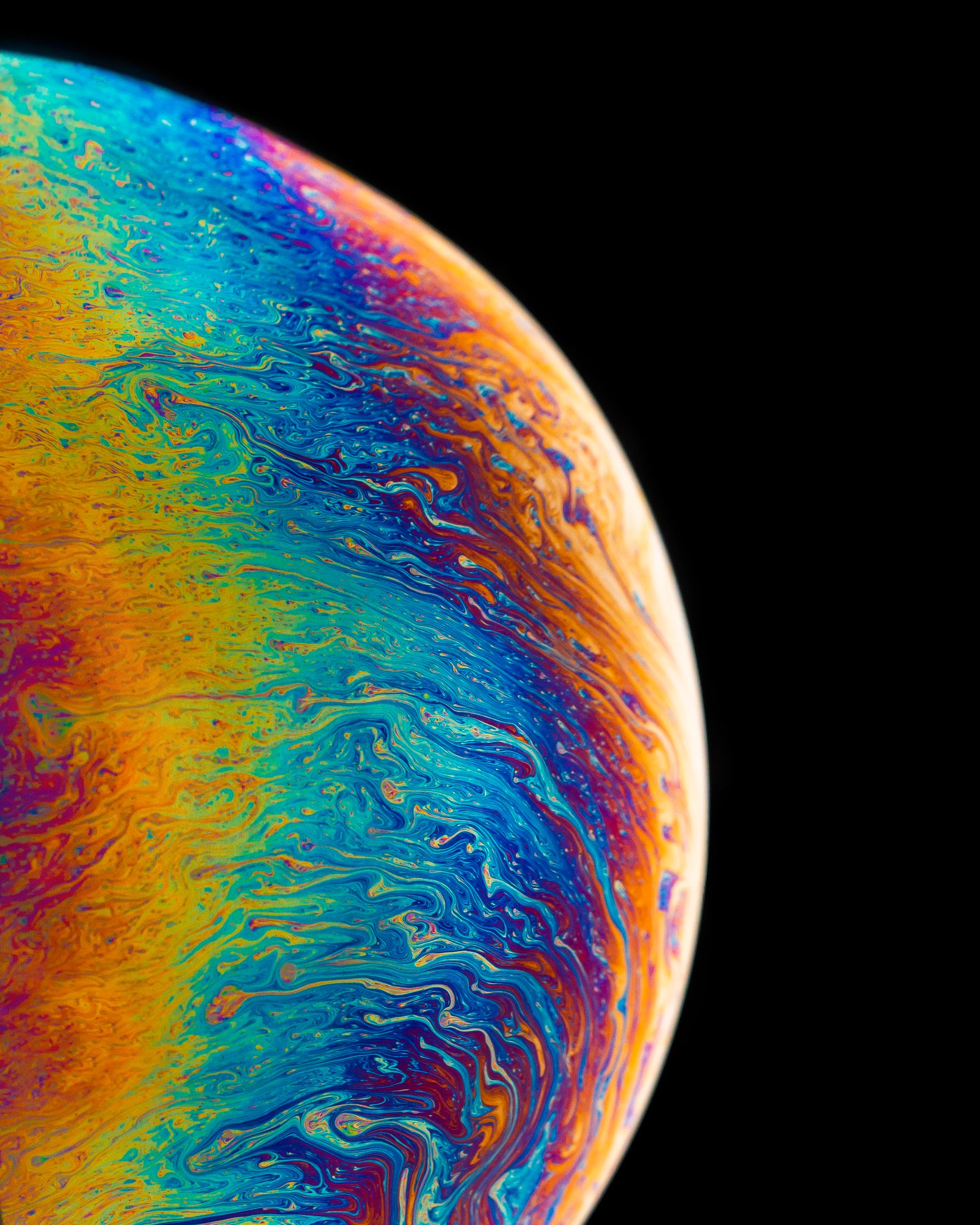 multicolored planet fluid painting soap bubble colorful rainbow 2k