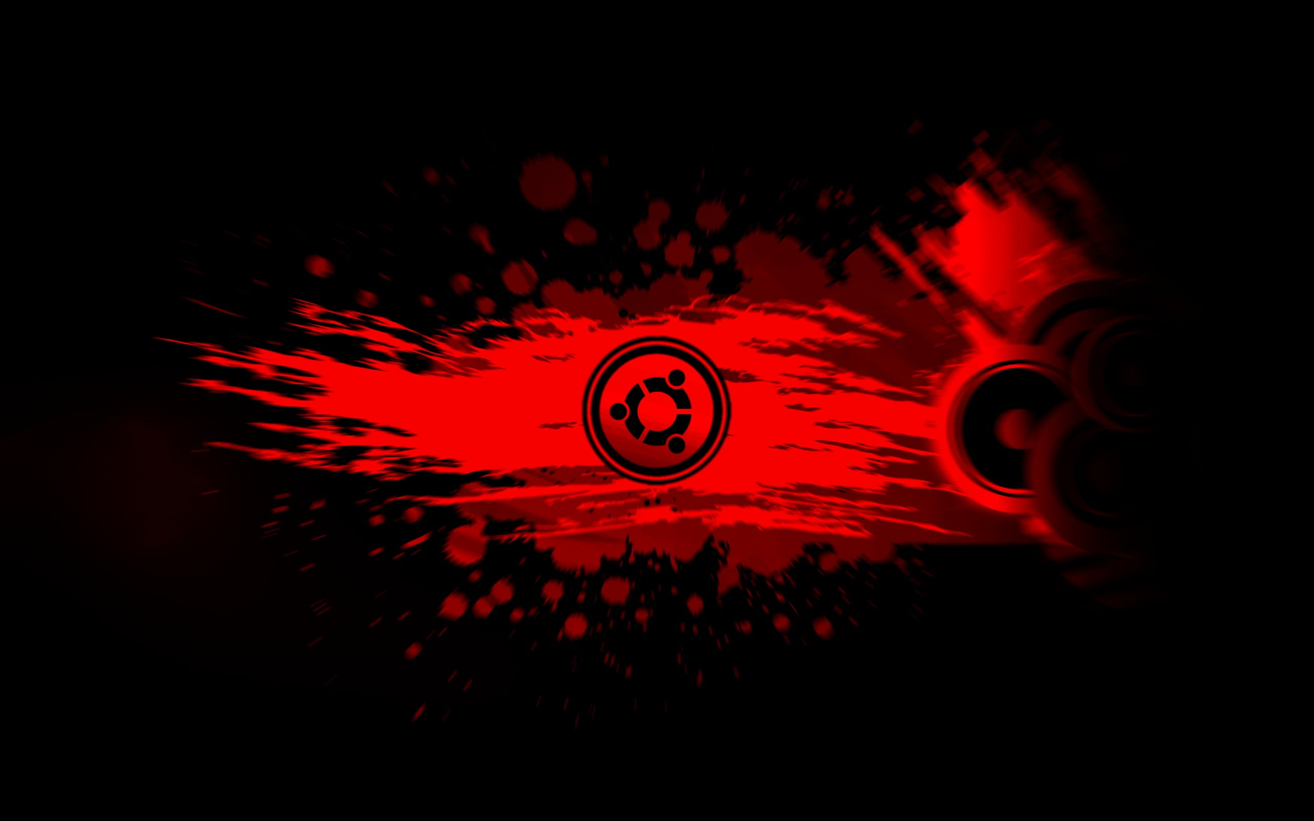 red brush line illustration Ubuntu Linux illuminated abstract 2k