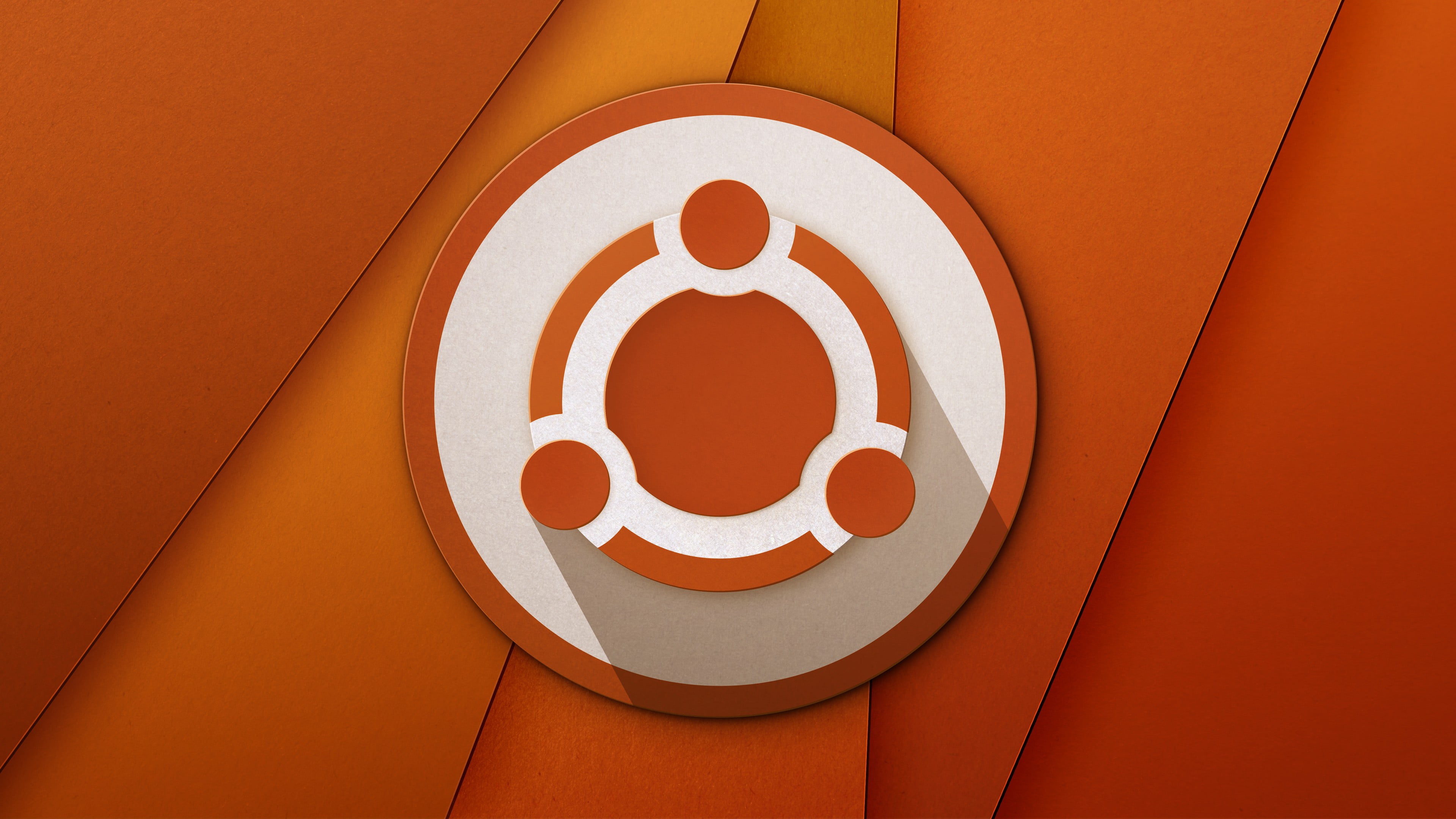 round orange logo material style fictional colorful Ubuntu 2k 4k