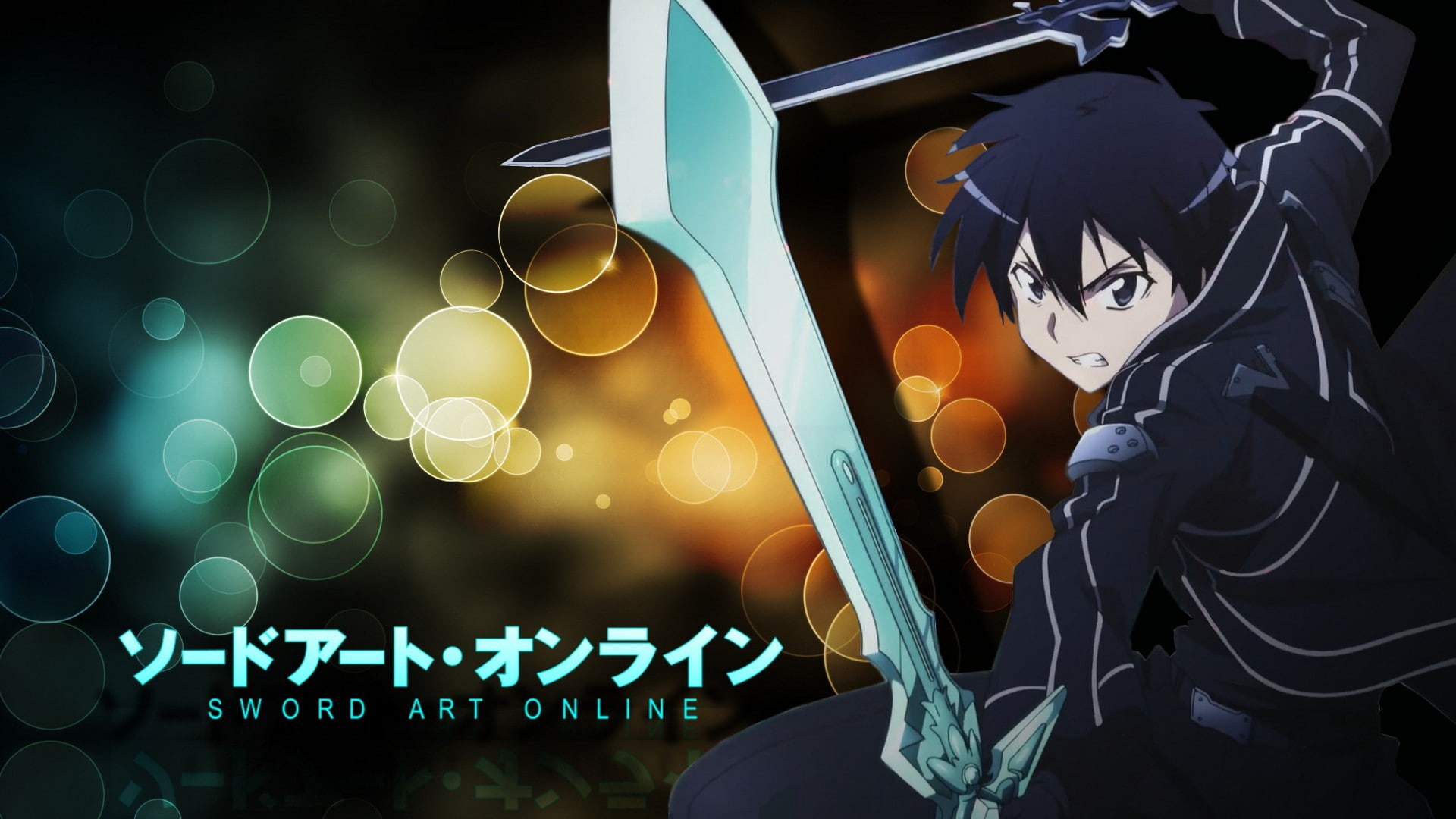 Anime Sword Art Online Kirigaya Kazuto Bokeh Swords 2k