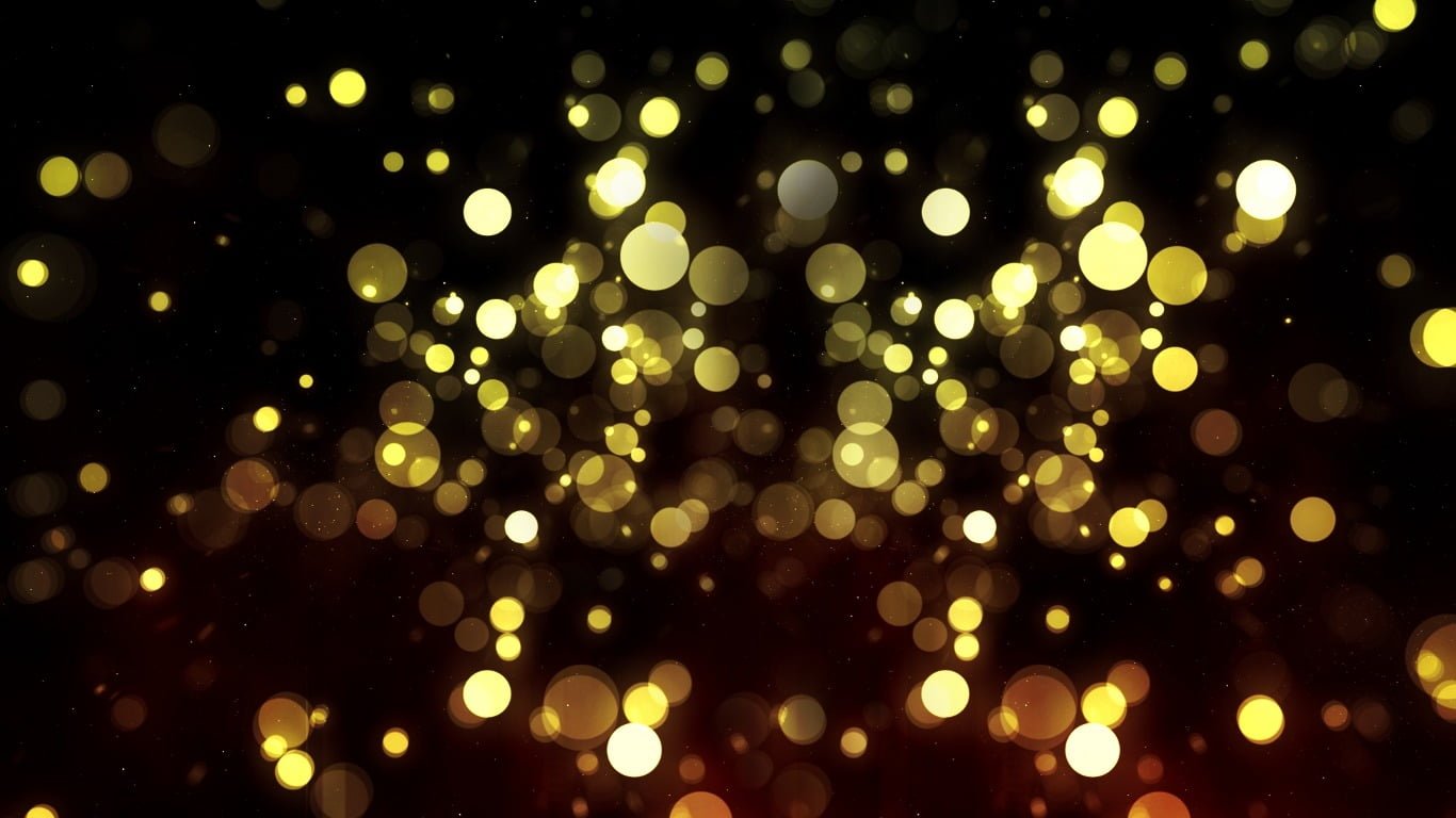 black and yellow polka dot textile bokeh dots night defocused