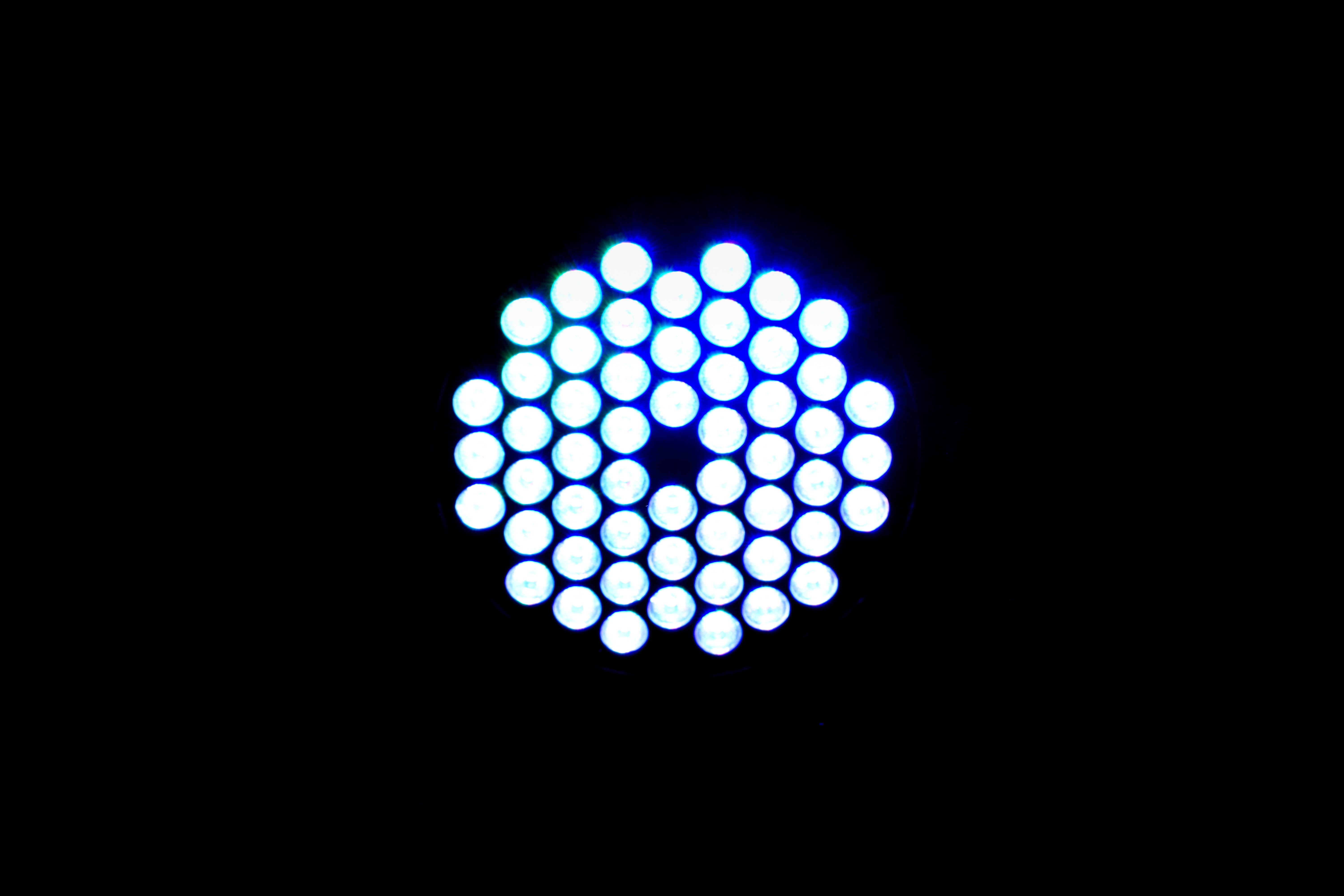 blue led light amoled symmetry circle bokeh green illuminated 2k 4k 5k