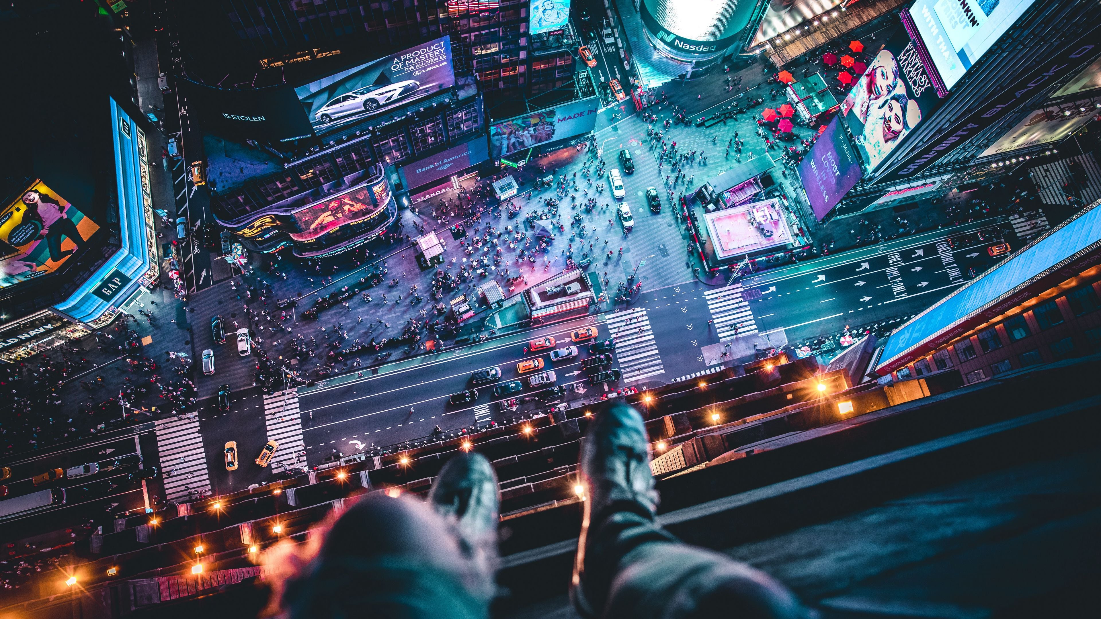 Rooftop with a View city birdseyeview night busy 2k 4k