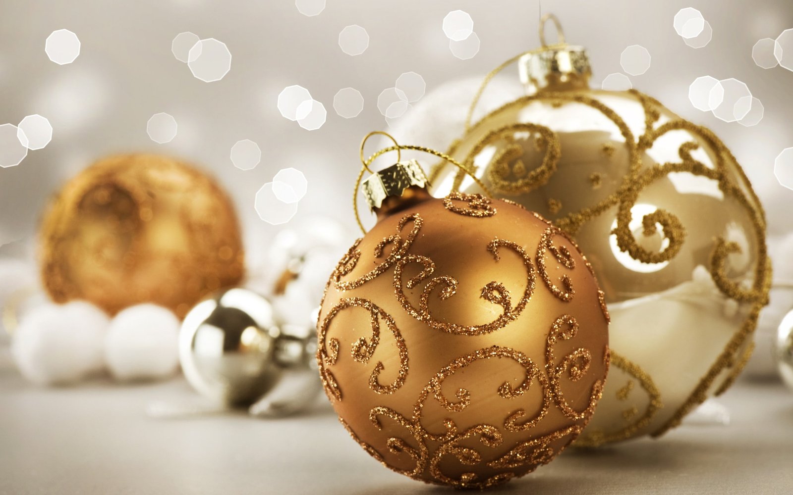 Christmas New Year ornaments bokeh decoration 2k