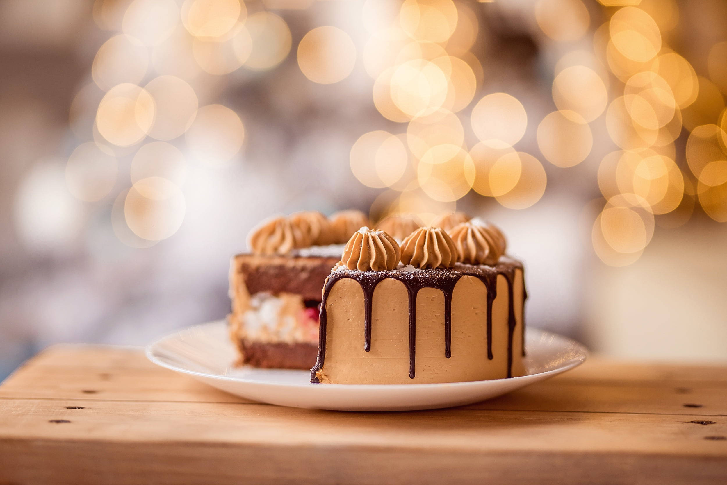 Food Cake Bokeh Dessert Pastry 2k