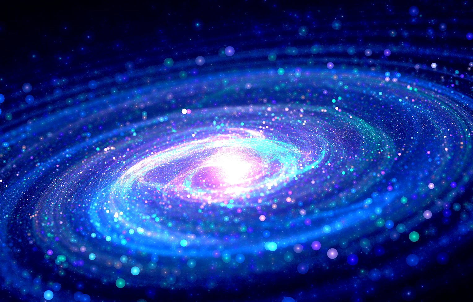 galaxy illustration milky way fractal digital art bokeh 2k
