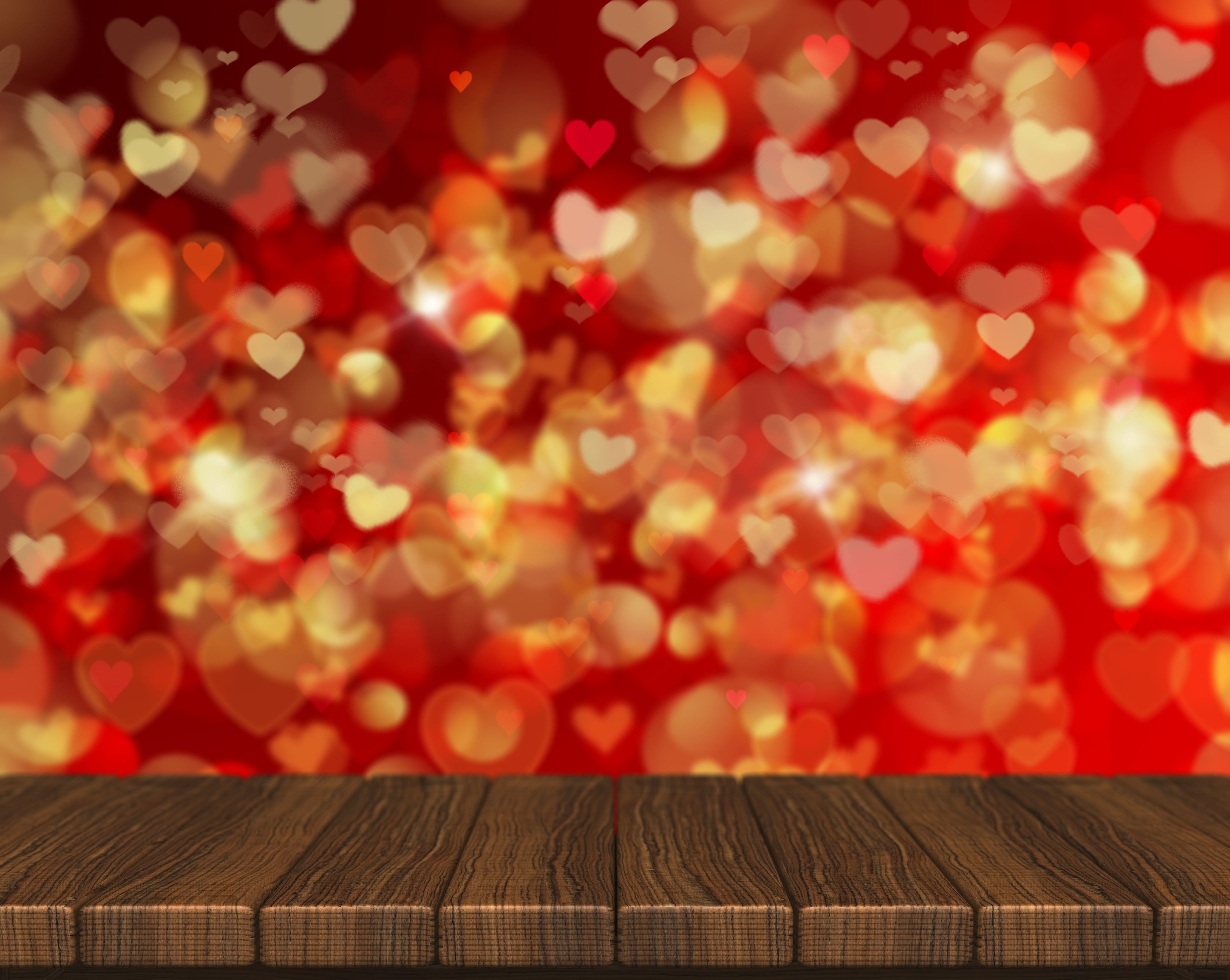 hearts red love background romantic bokeh Valentine s Day 2k 4k 5k