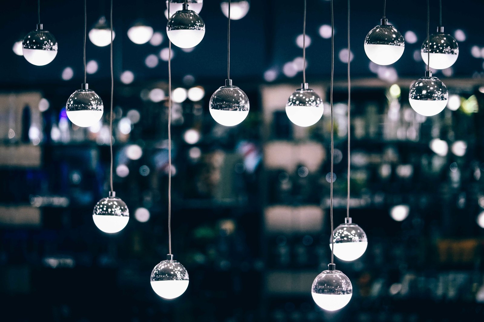 selective focus photography of chandelier lamp round white 2k 4k 5k