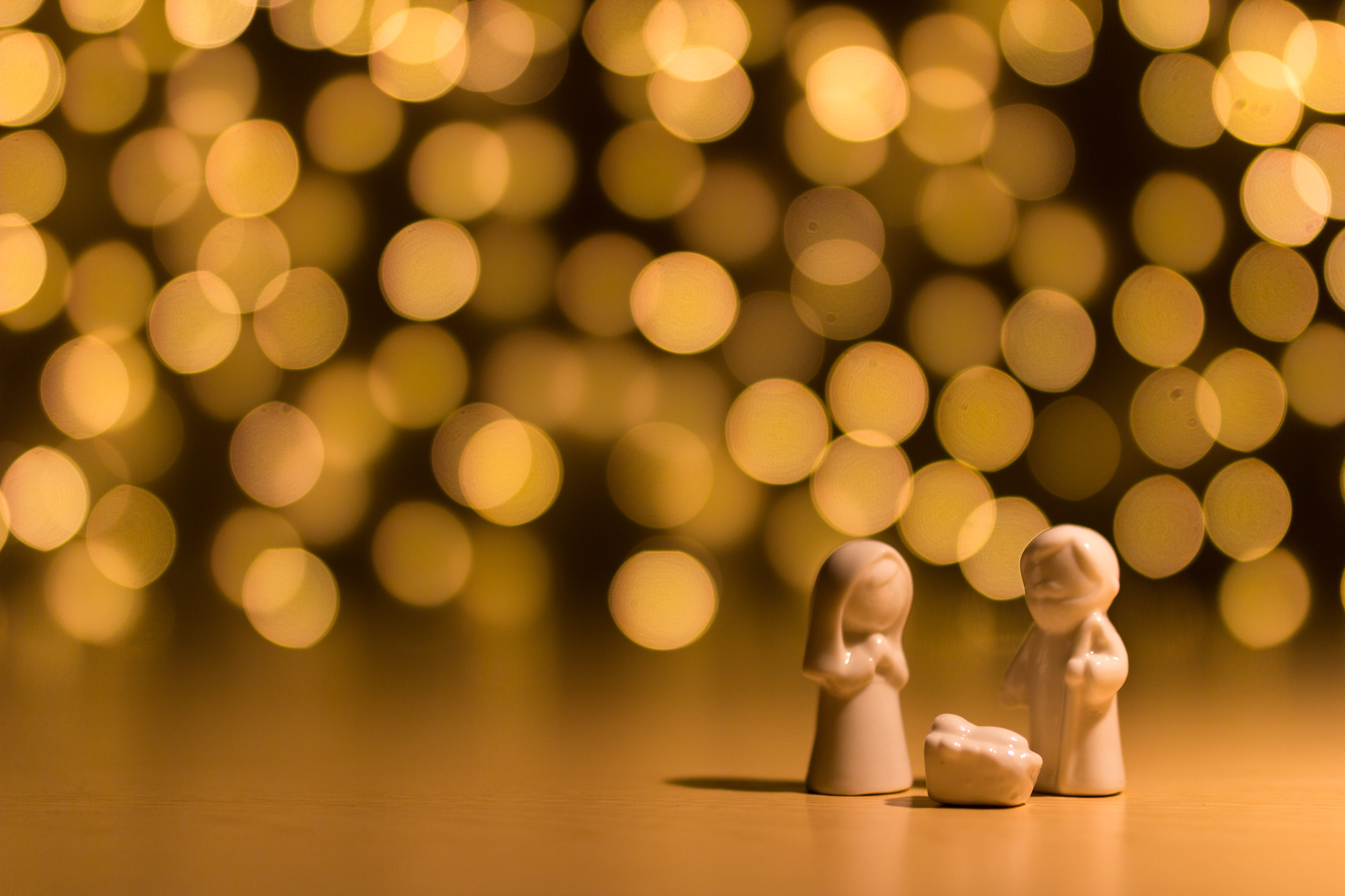 shallow focus photo of the Nativity figurine photography The Scene 2k 4k 5k