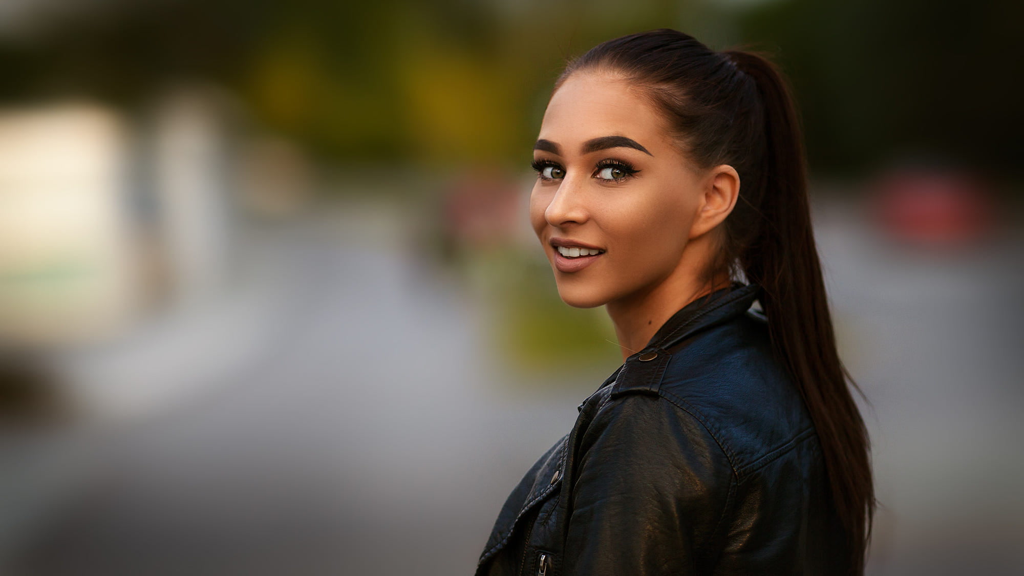 women s black leather winter jacket brunette outdoors 2k