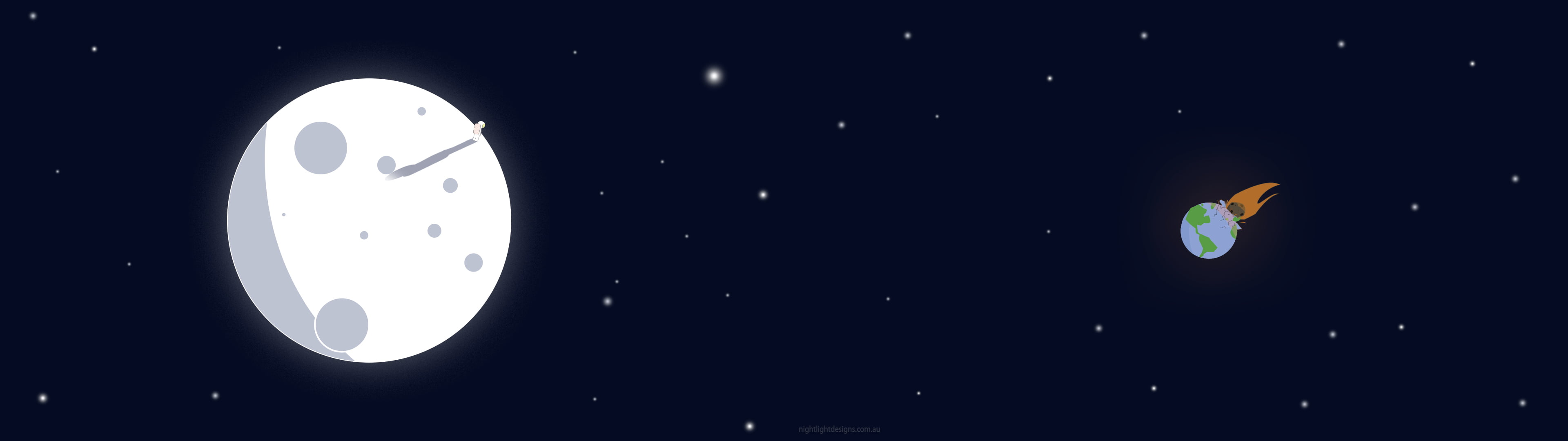 moon illustration minimalism astronaut space dual monitors 25 widescreen dualmonitor dualscreen 2k 4k