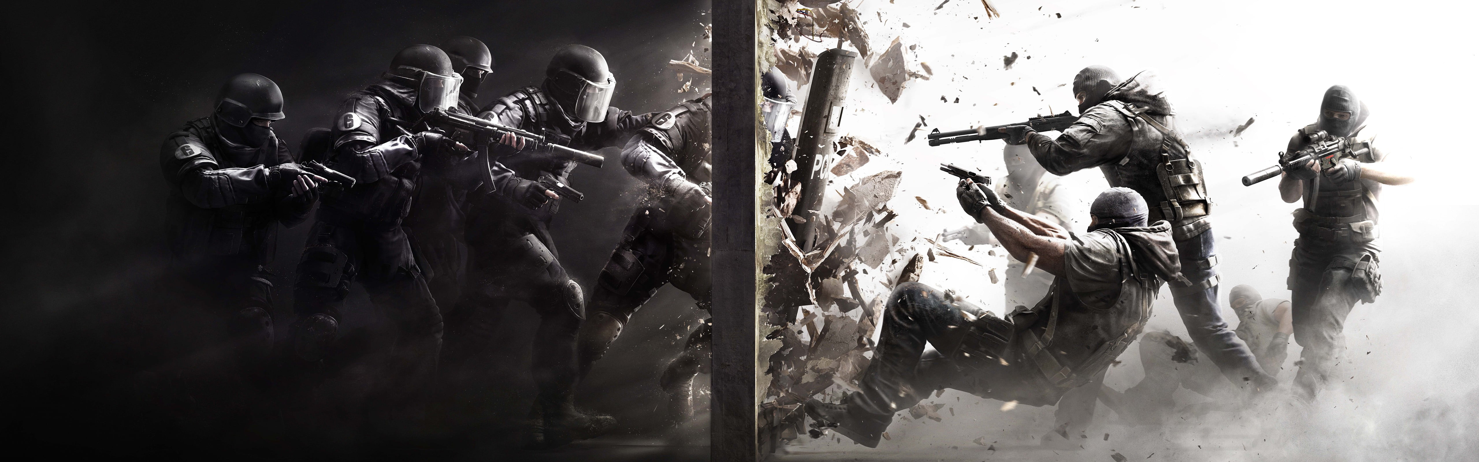 Rainbow Six Siege video games tactical special forces dual monitors 30 widescreen dualmonitor dualscreen 2k 4k 5k