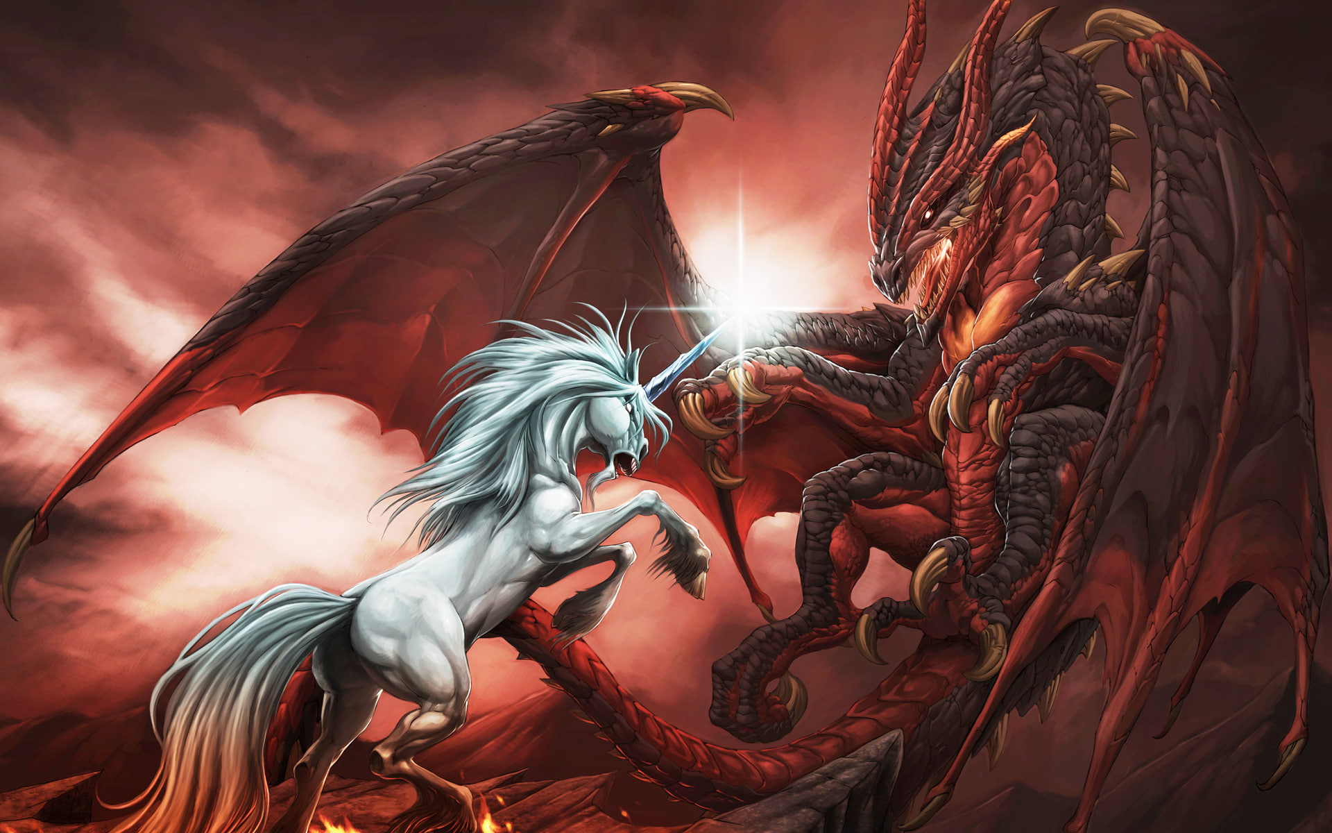 Airbrushing animals art battle CG Cloud digital Dragons 2k