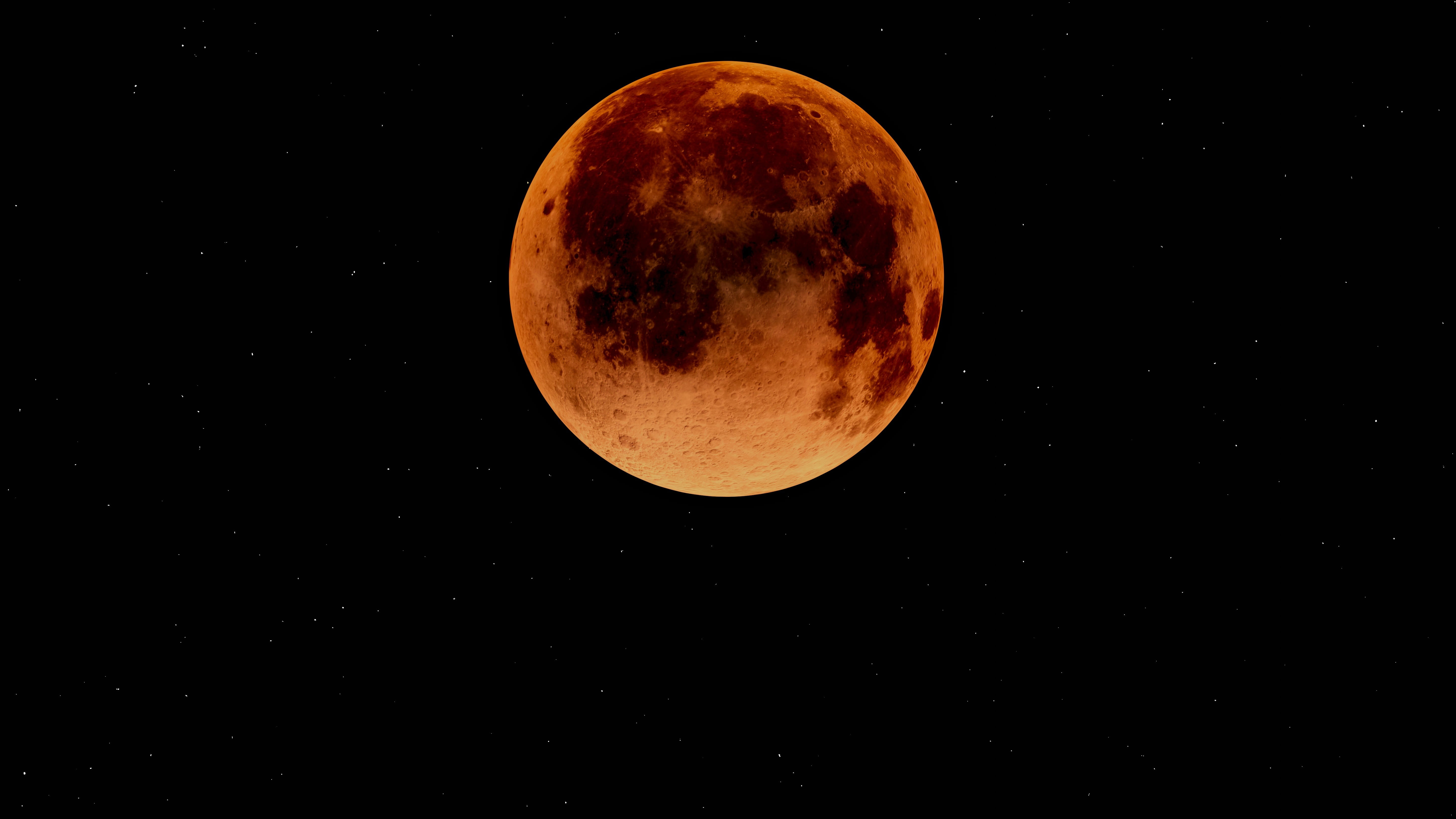 blood moon lunar eclipse moonlight night mystical astronomy 2k 4k 5k