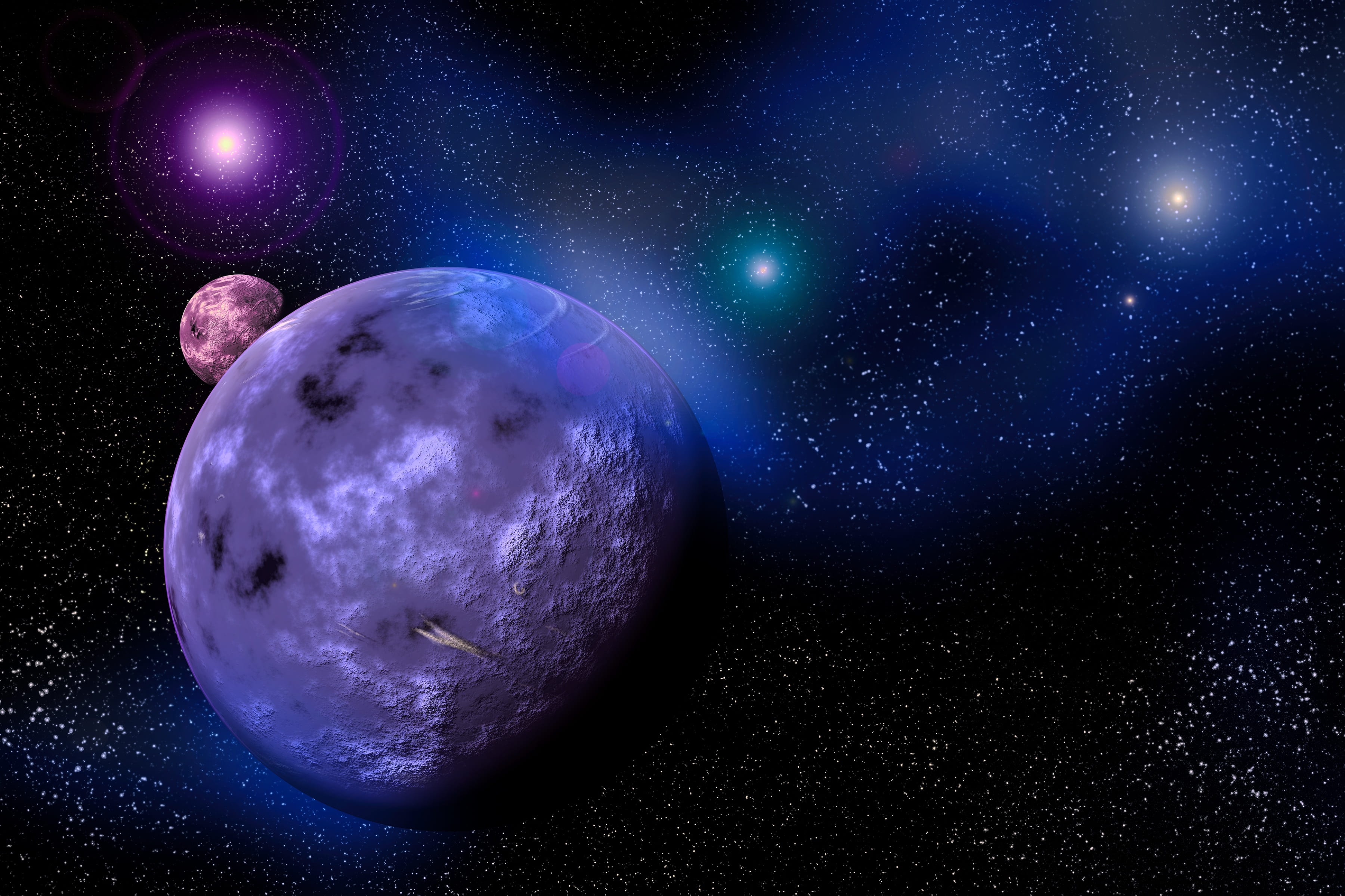 blue planet space star universe all cosmos starry sky background 2k 4k