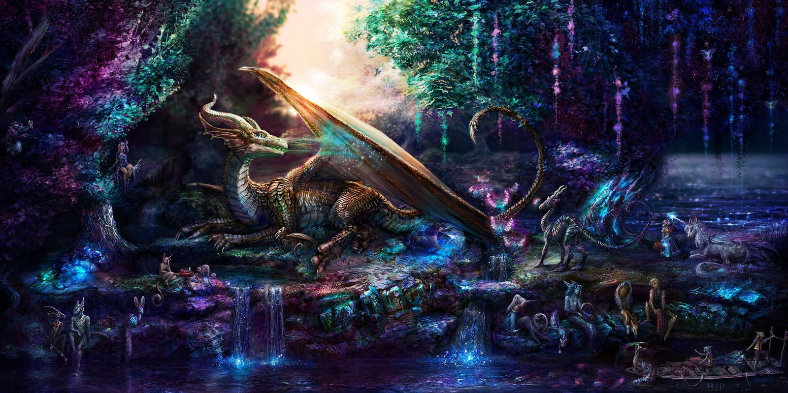 dragon mystic elves miracles fairy forest fawn 2k