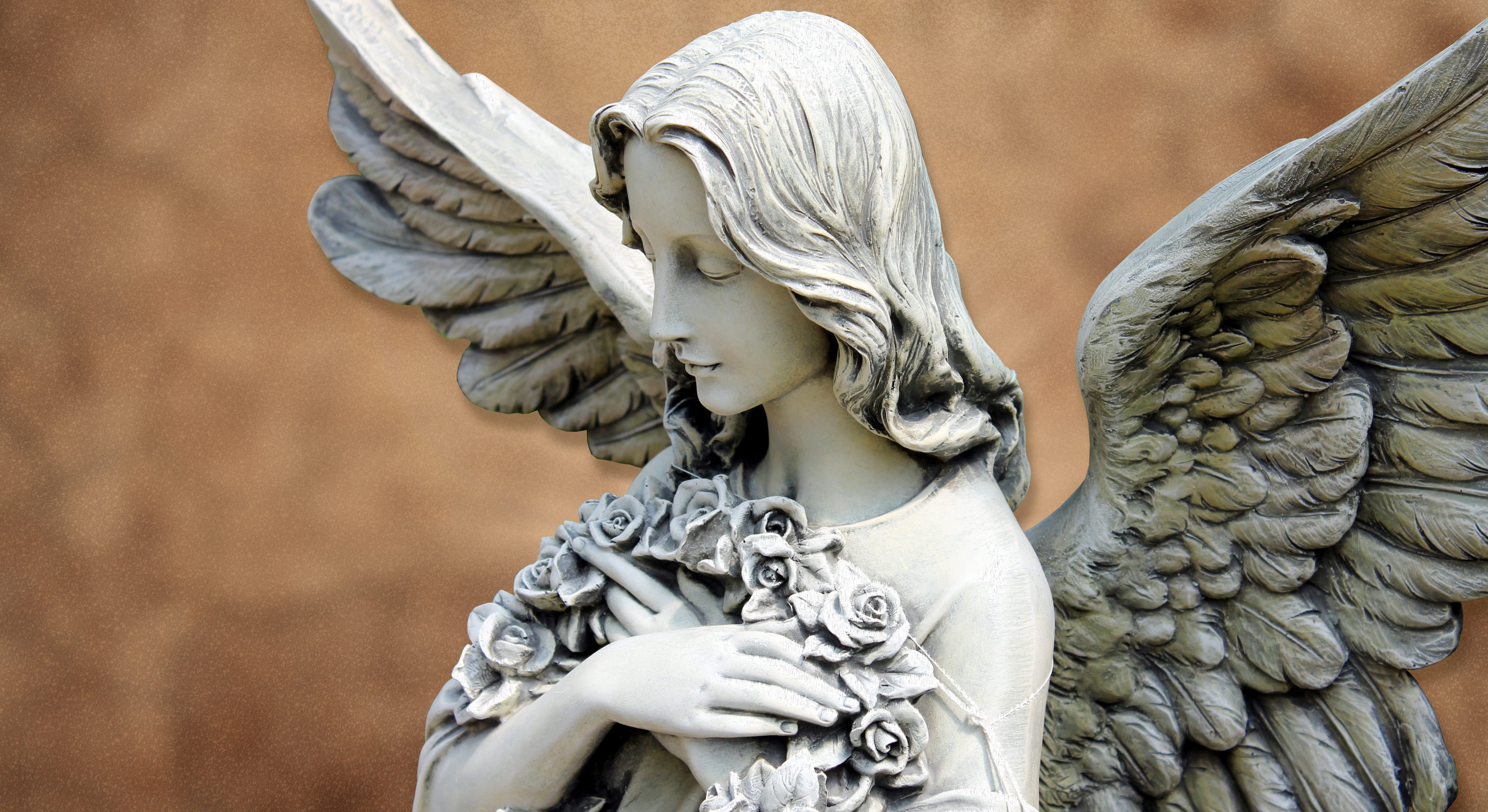 female angel statue guardian figure background faith 2k 4k 5k