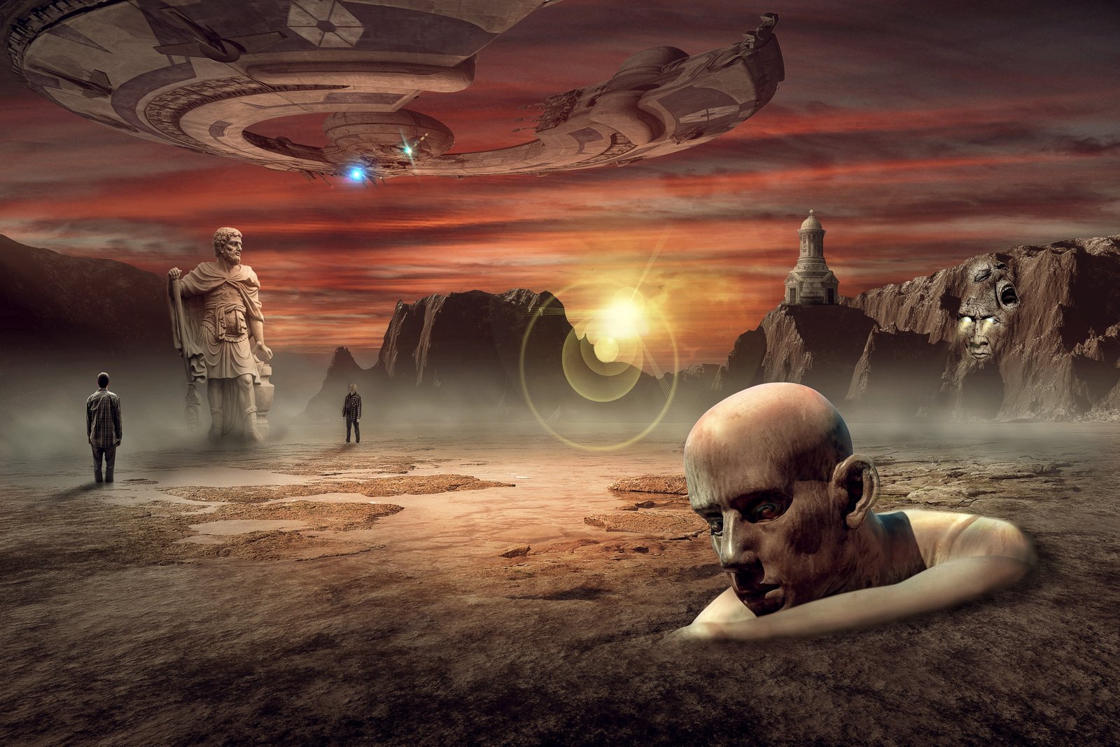human panorama landscape fantasy dream world light fairytale 2k 4k 5k