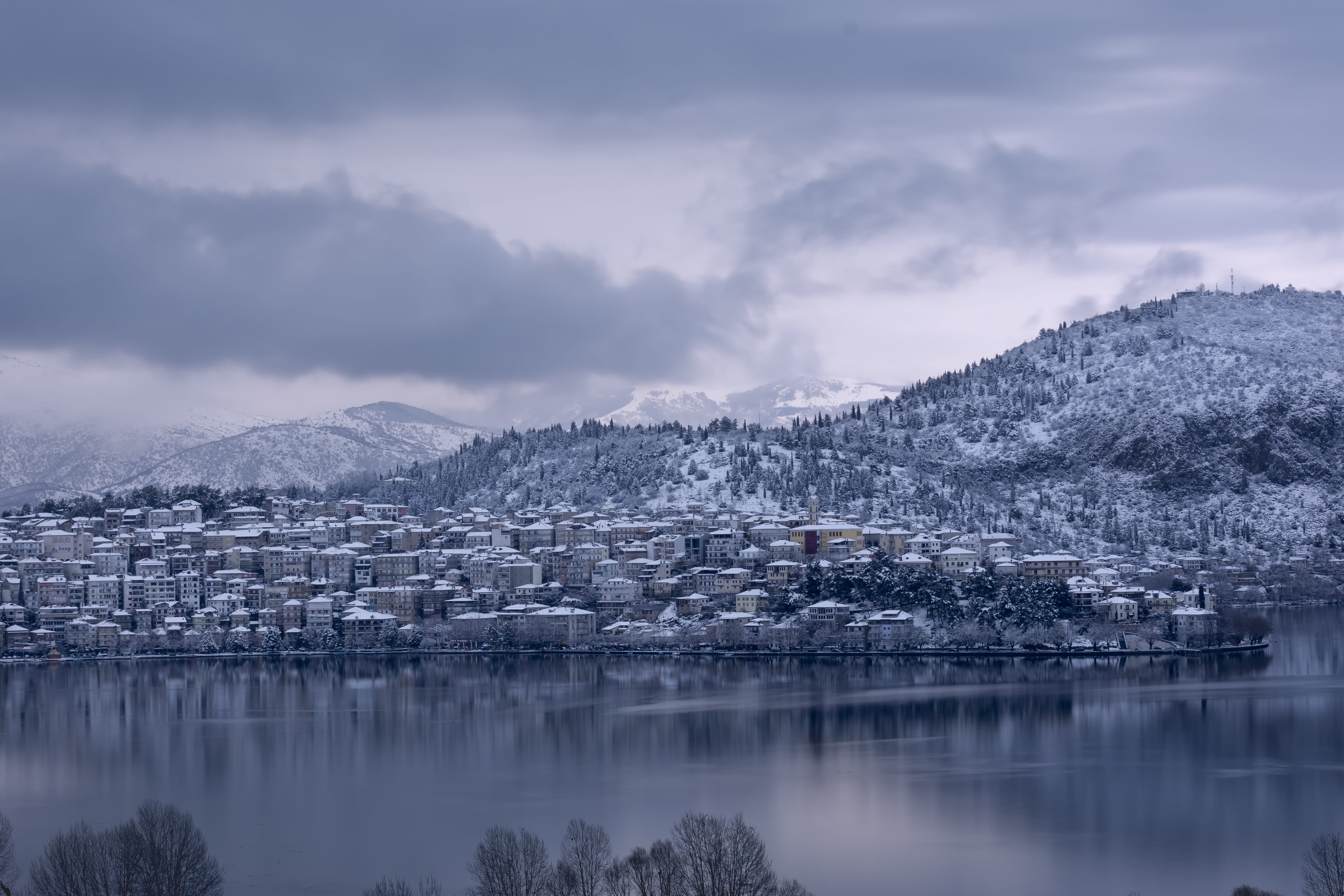 kastoria greece nature lake landscape mood water atmosphere 2k 4k 5k