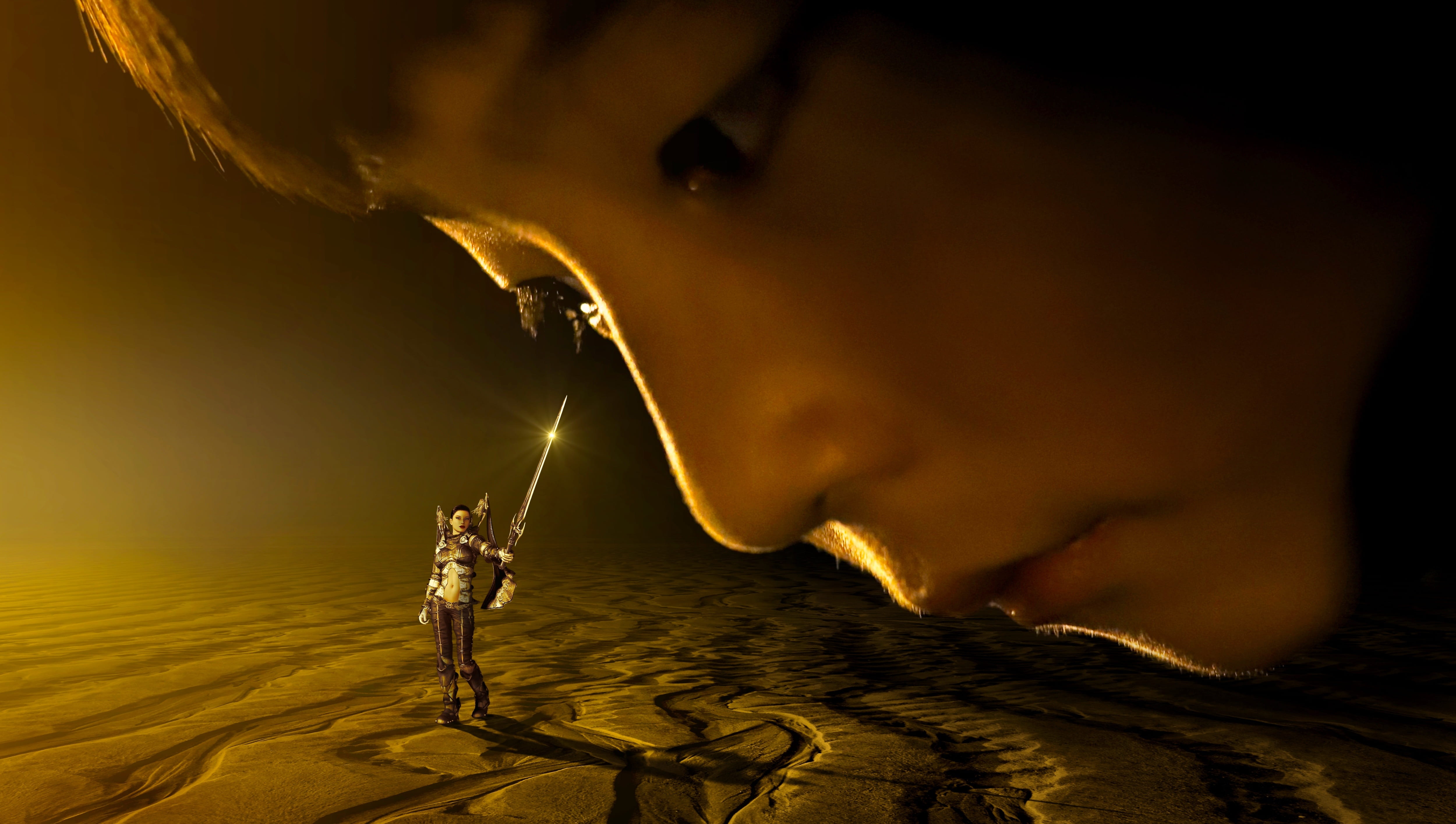 person s face fantasy gloomy encounter dimension fairytale 2k 4k 5k