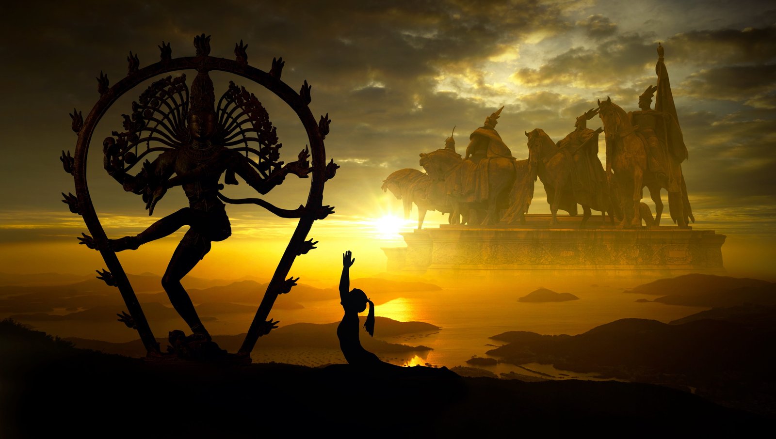 religious statues fantasy religion sun monument prayer hinduism 2k 4k 5k