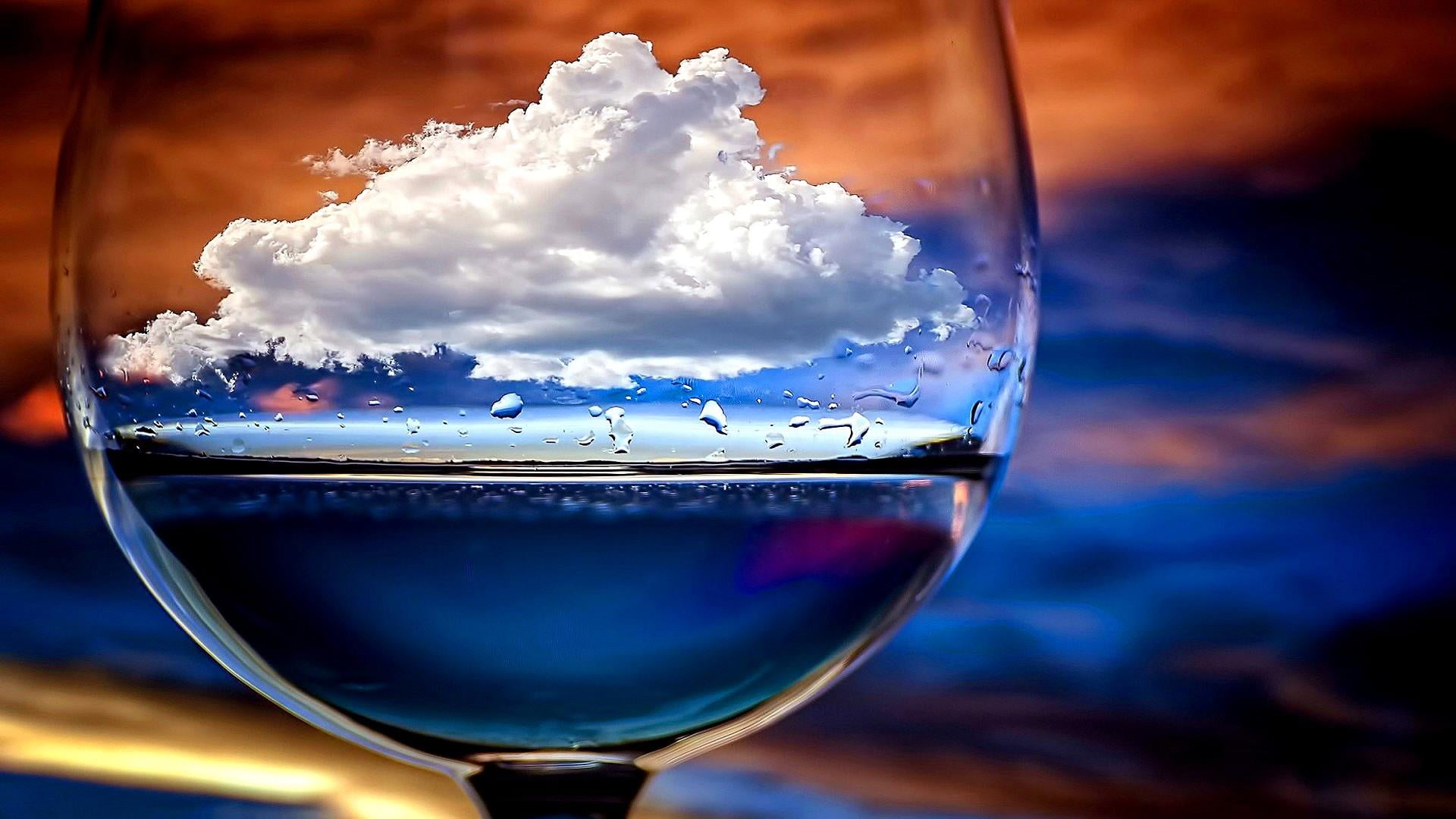 water glass sky fantasy art wine digital imagination 2k