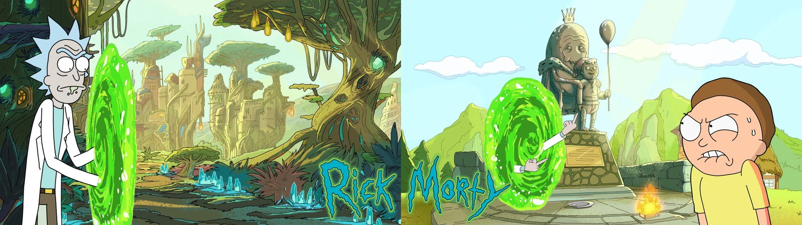 Dual display Monitors Rick And Morty widescreen dualmonitor dualscreen 2k 4k