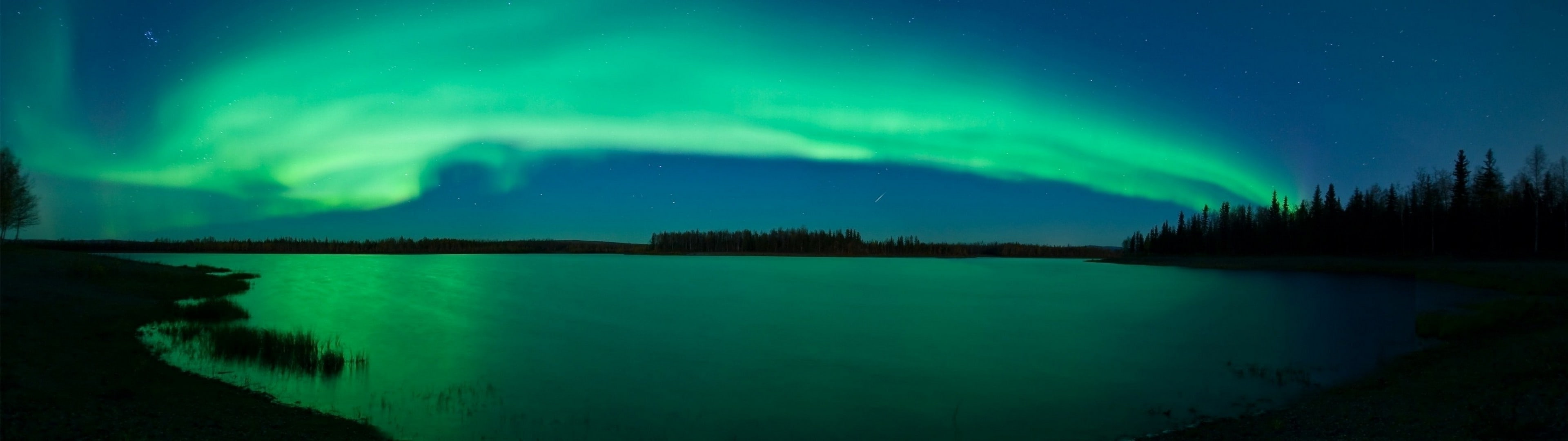 dual screen landscape nature water beauty in green color widescreen dualmonitor dualscreen 2k 4k